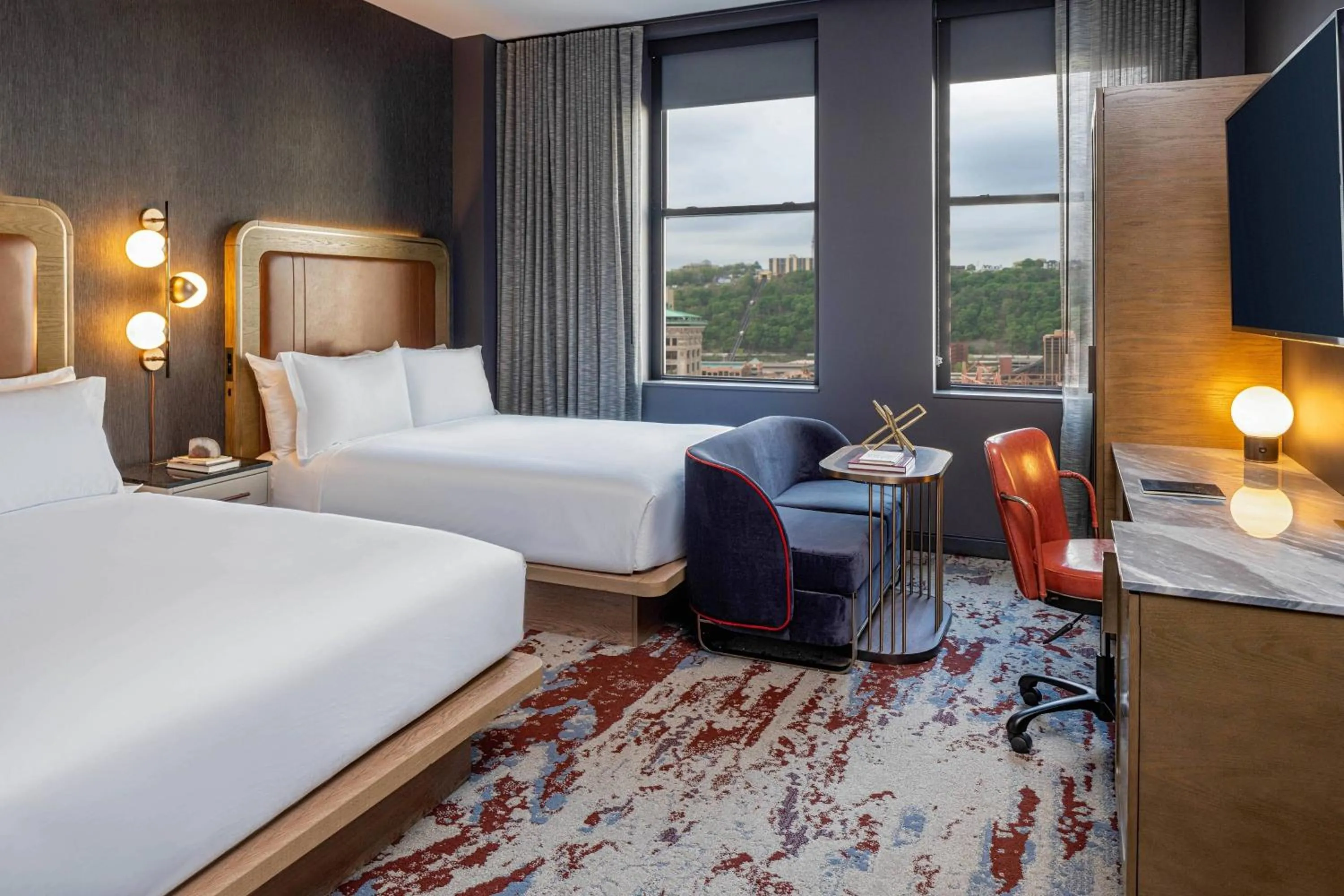 Photo of the whole room, Bed in The Industrialist Hotel, Pittsburgh, Autograph Collection