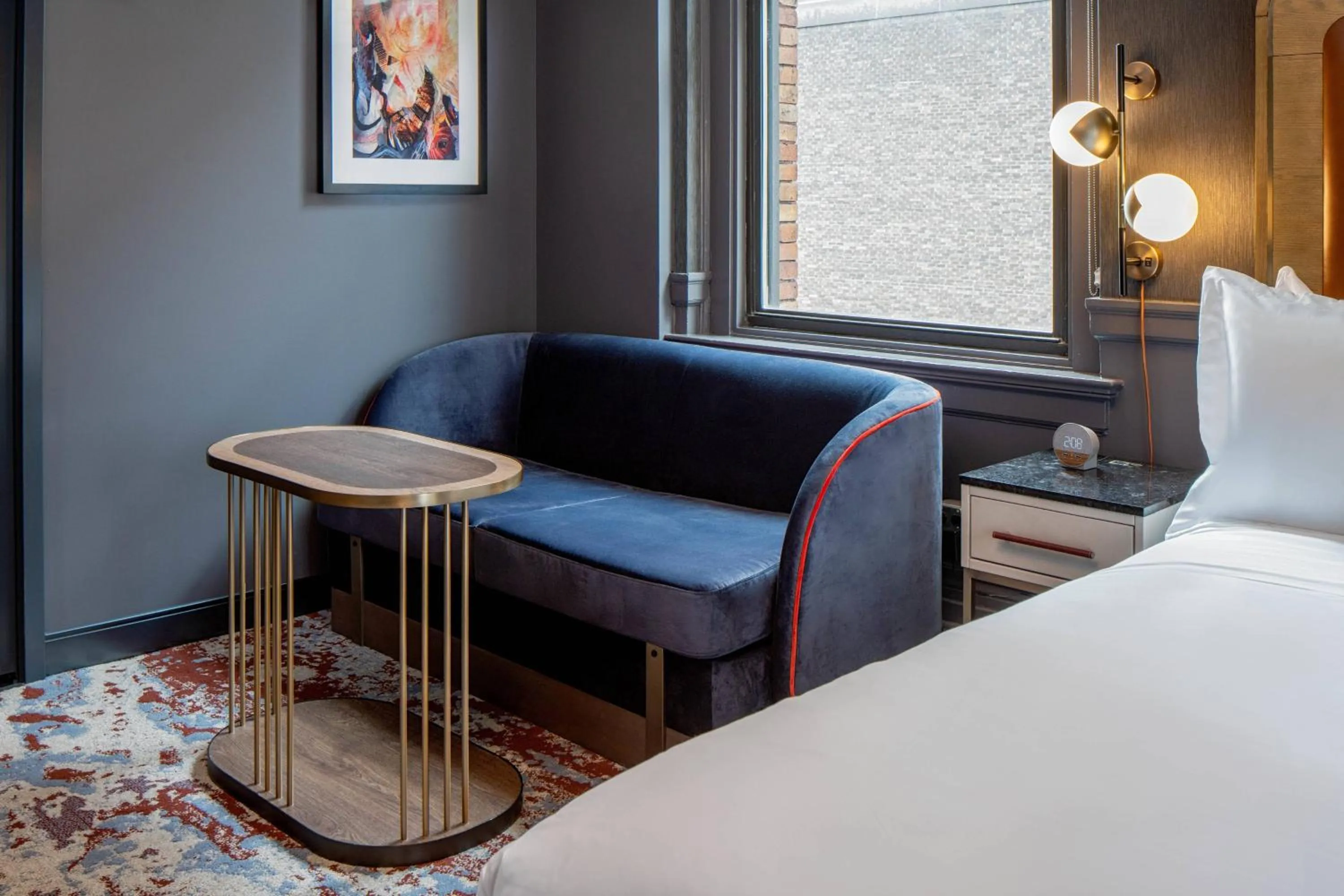 Photo of the whole room, Bed in The Industrialist Hotel, Pittsburgh, Autograph Collection