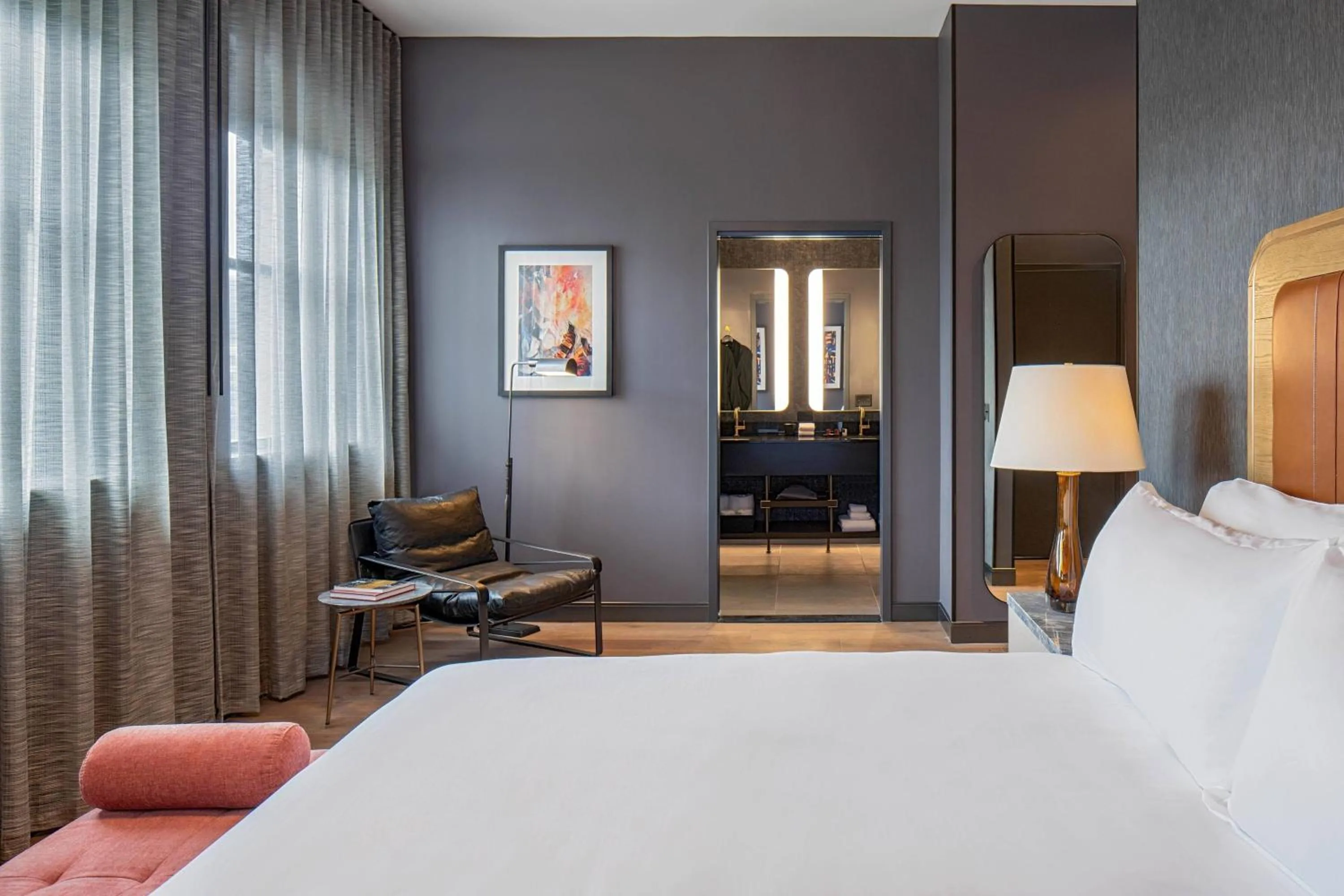 Photo of the whole room, Bed in The Industrialist Hotel, Pittsburgh, Autograph Collection