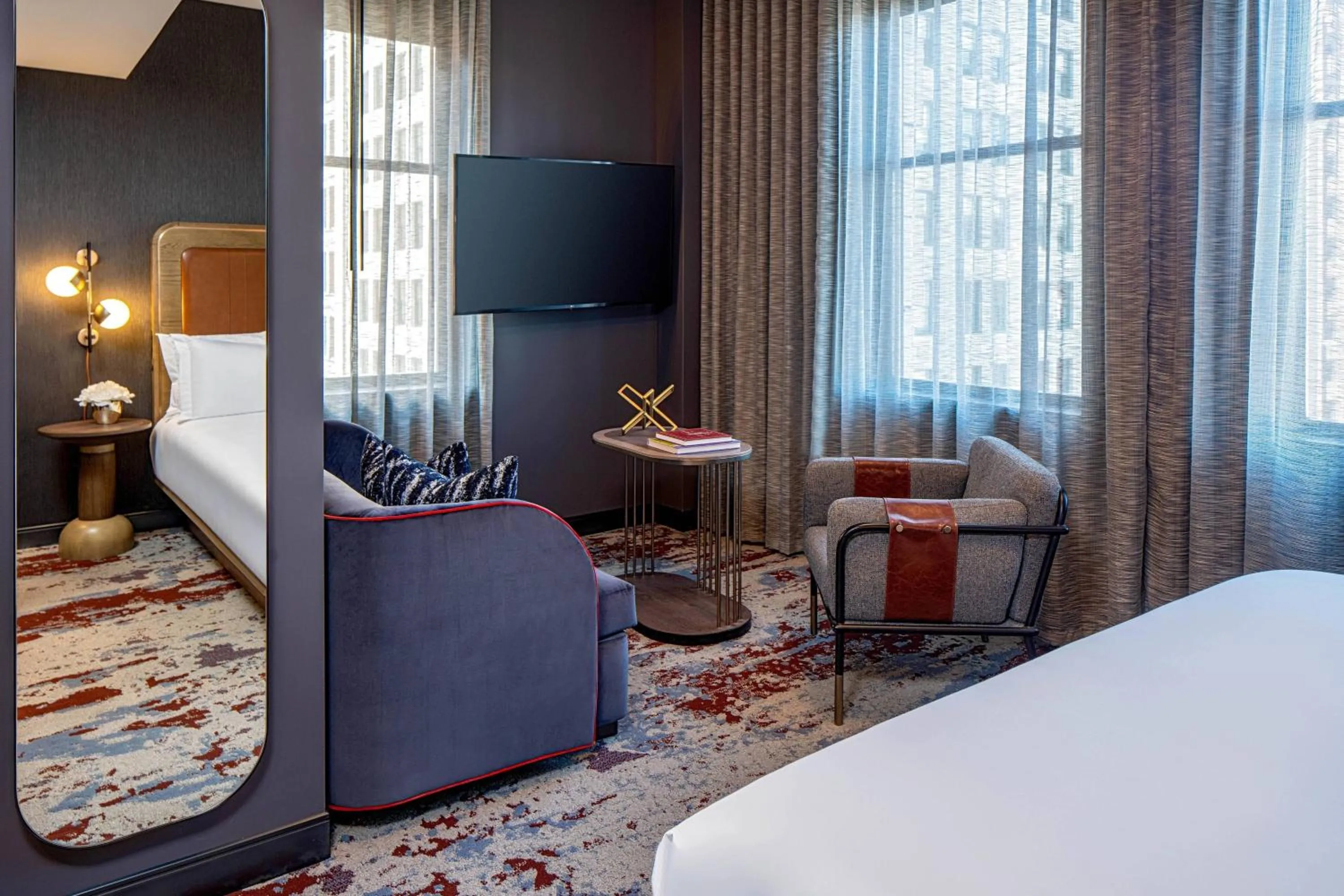 Photo of the whole room, Bed in The Industrialist Hotel, Pittsburgh, Autograph Collection