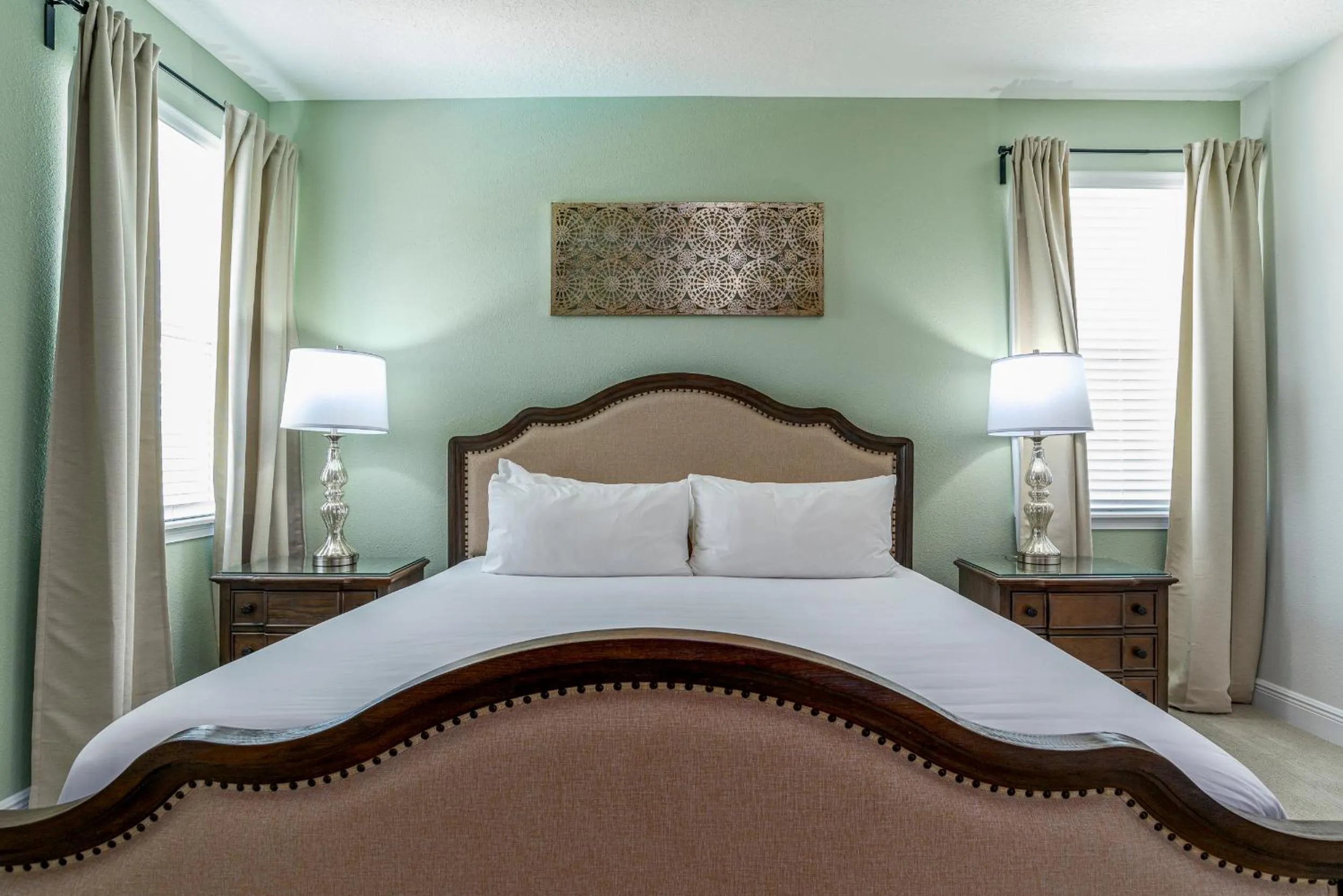 Bedroom, Bed in Upscale Modern Getaway home with heated pool/hot tub, 9 beds 8.5 bath Sleeps 18+