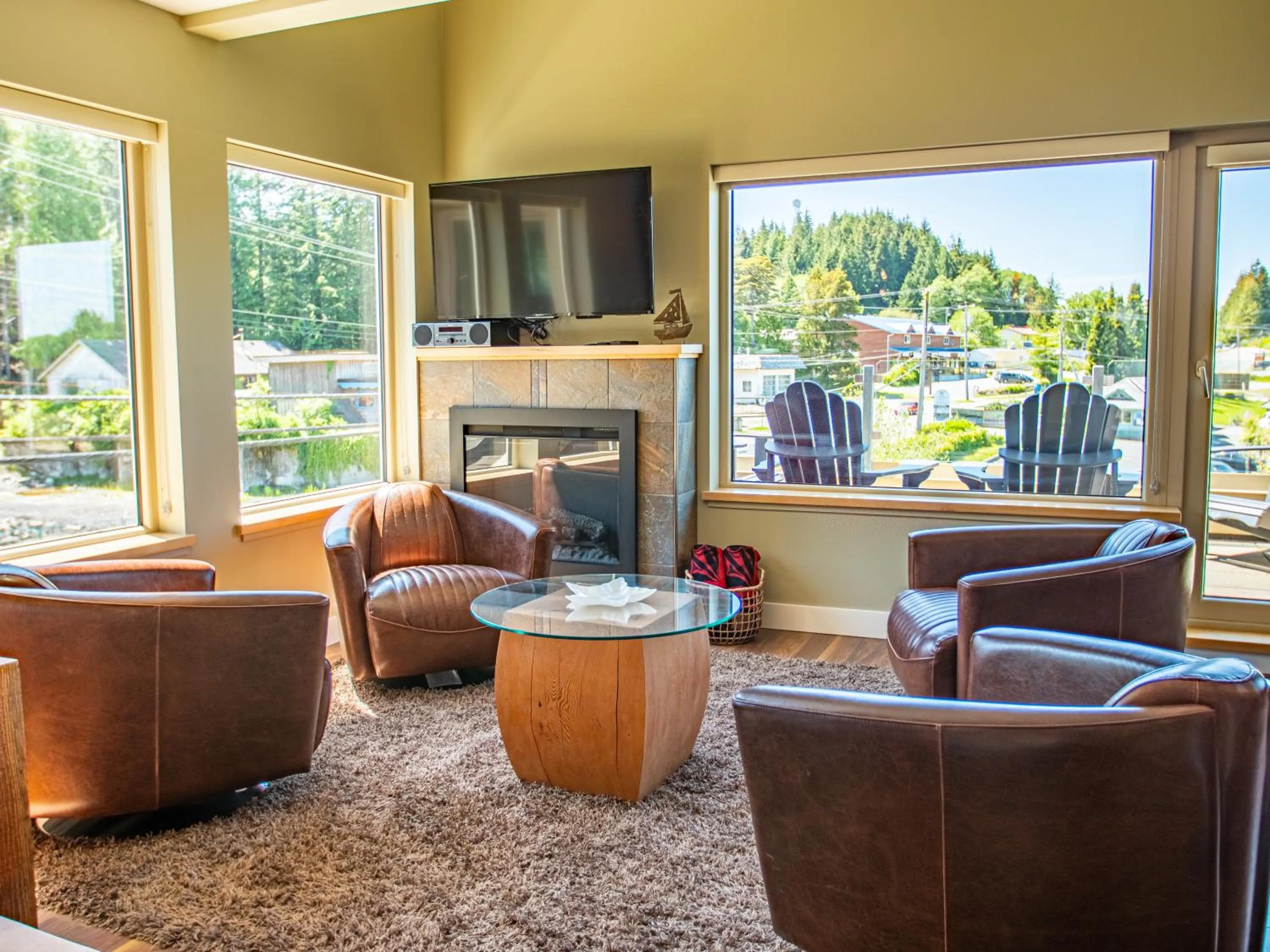 Living room in The Moorage
