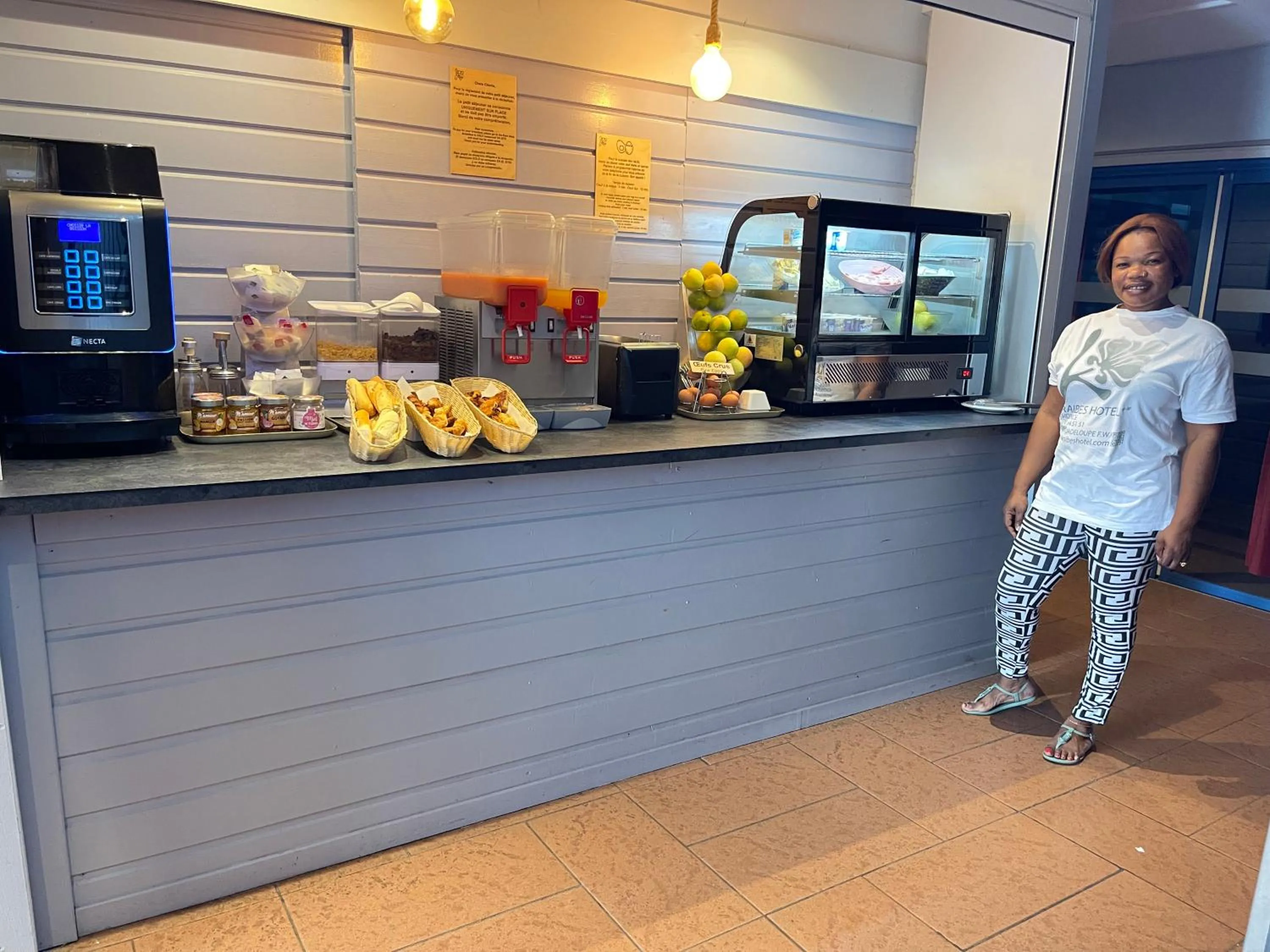 Buffet breakfast in Karaibes Hotel