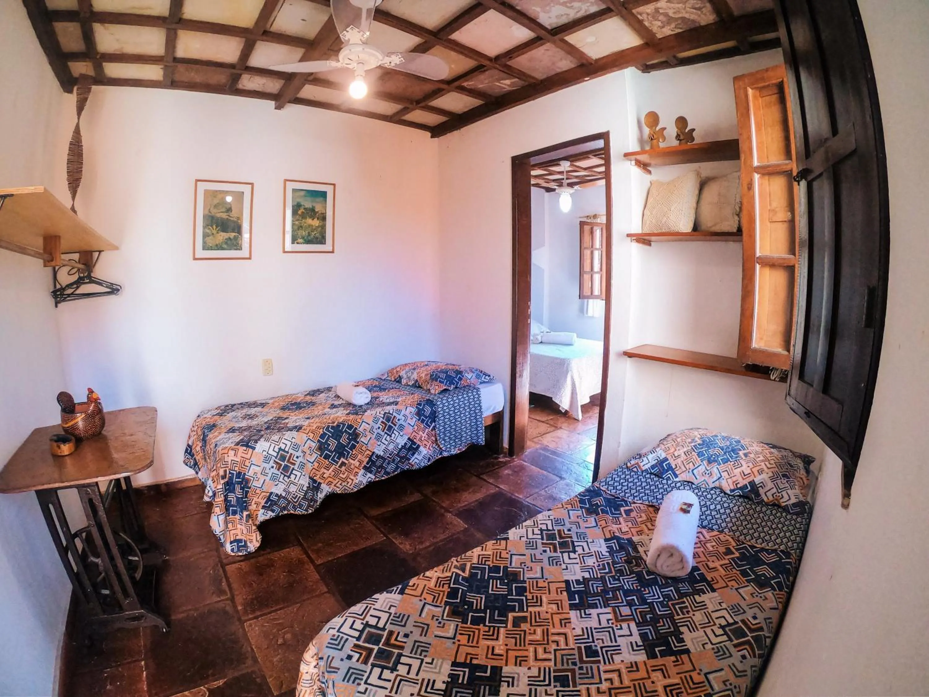 Bed in Pousada Bons Lençóis
