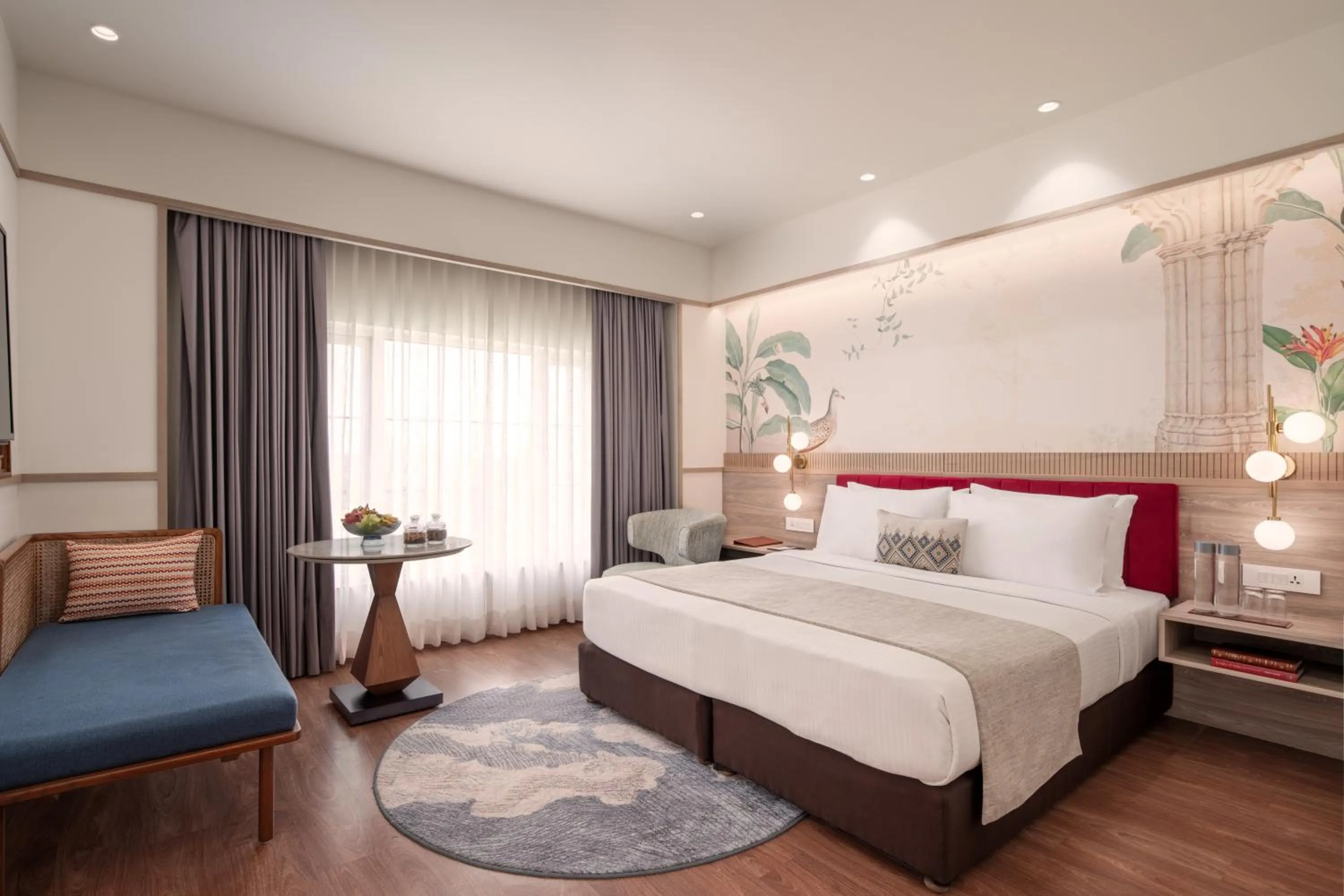 Photo of the whole room, Bed in Nidhivan Sarovar Portico Vrindavan