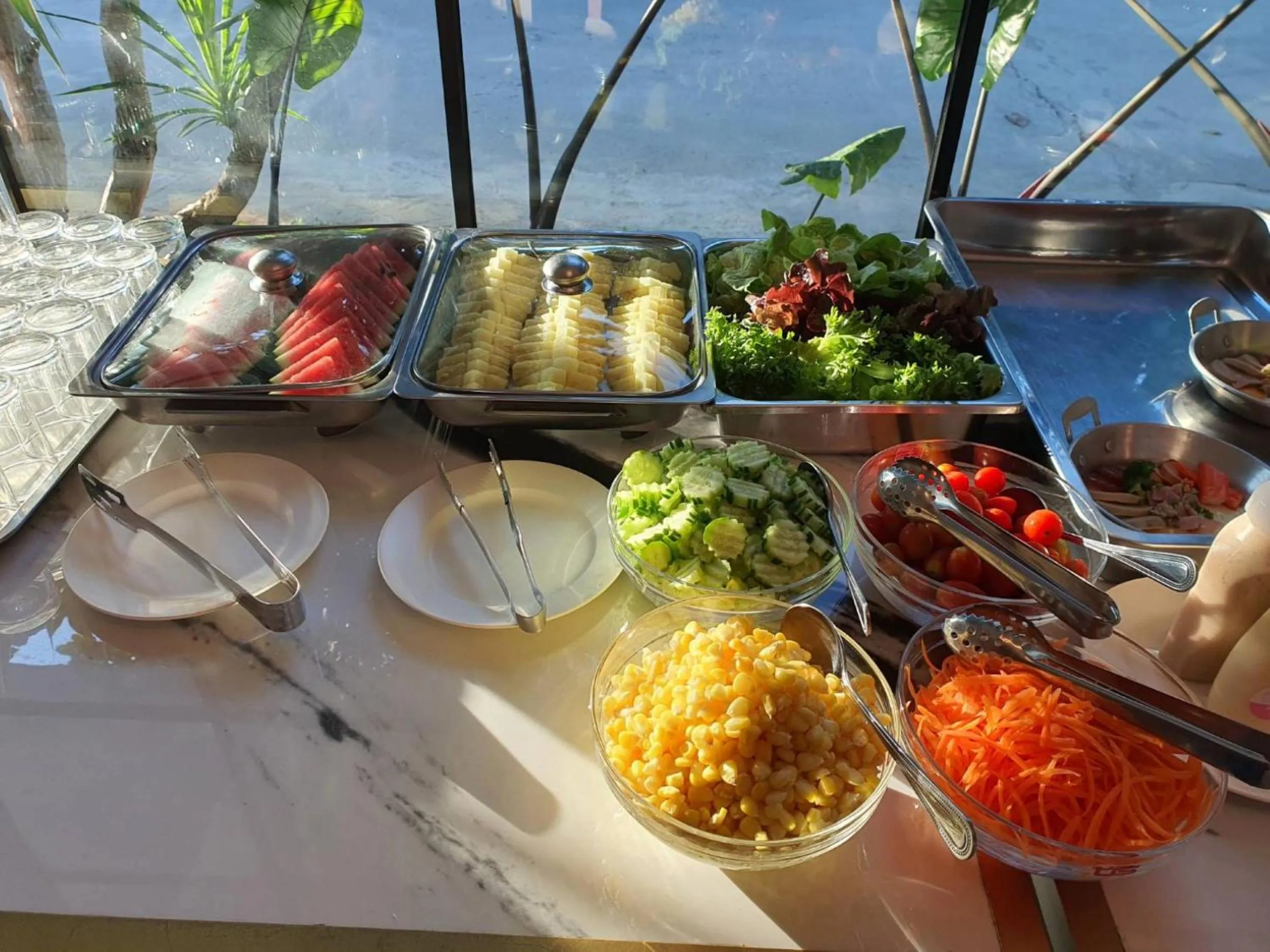 Buffet breakfast in Aob-Oun Homestay