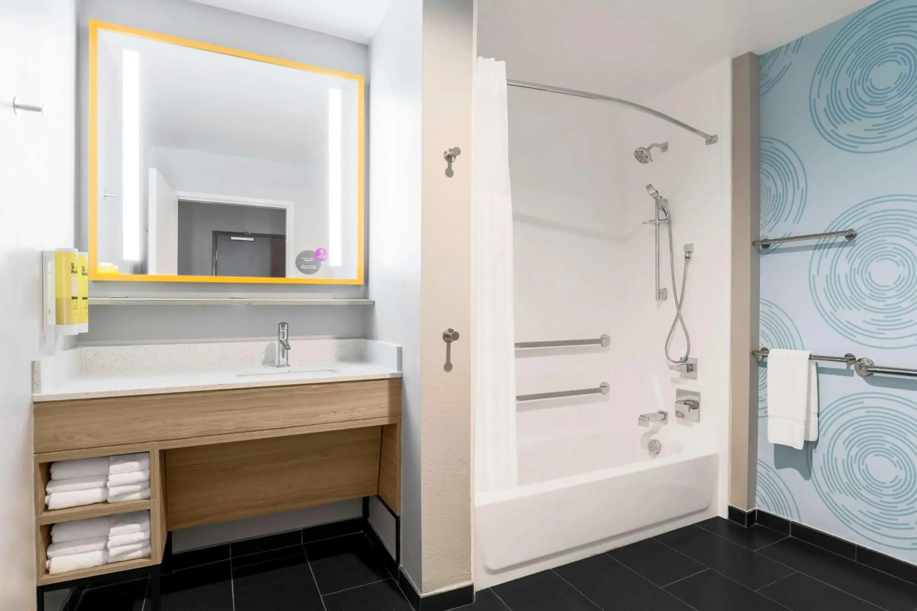 Bathroom in Tru By Hilton Dallas Market Center Bathroom in Tru By Hilton Dallas Market Center