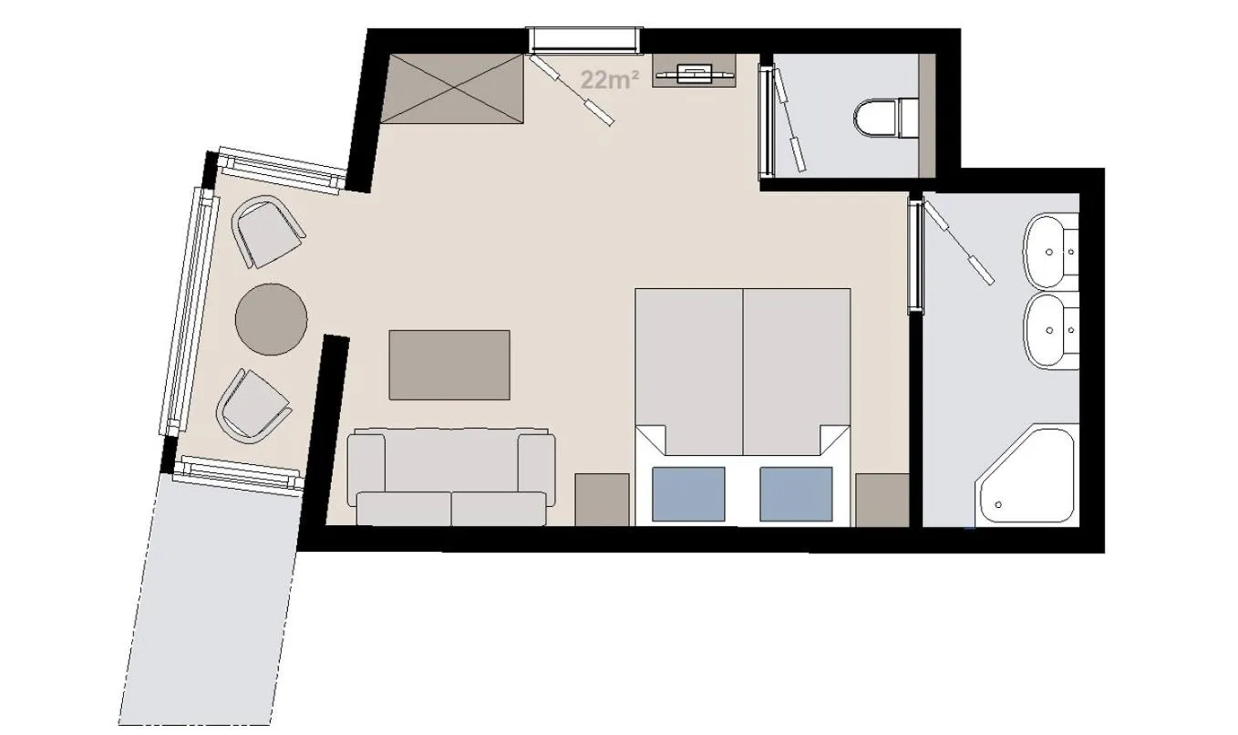 Photo of the whole room in Hotel Alpina