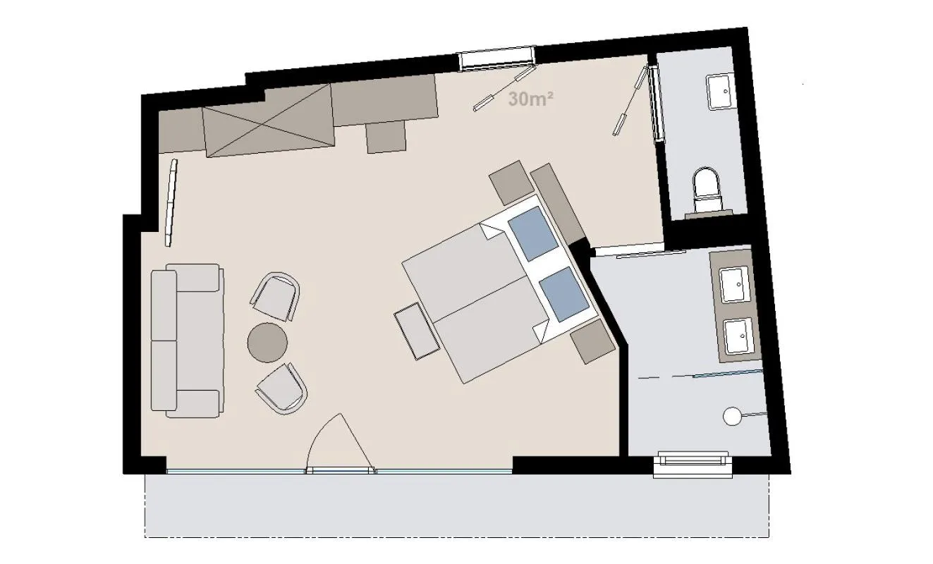 Photo of the whole room in Hotel Alpina