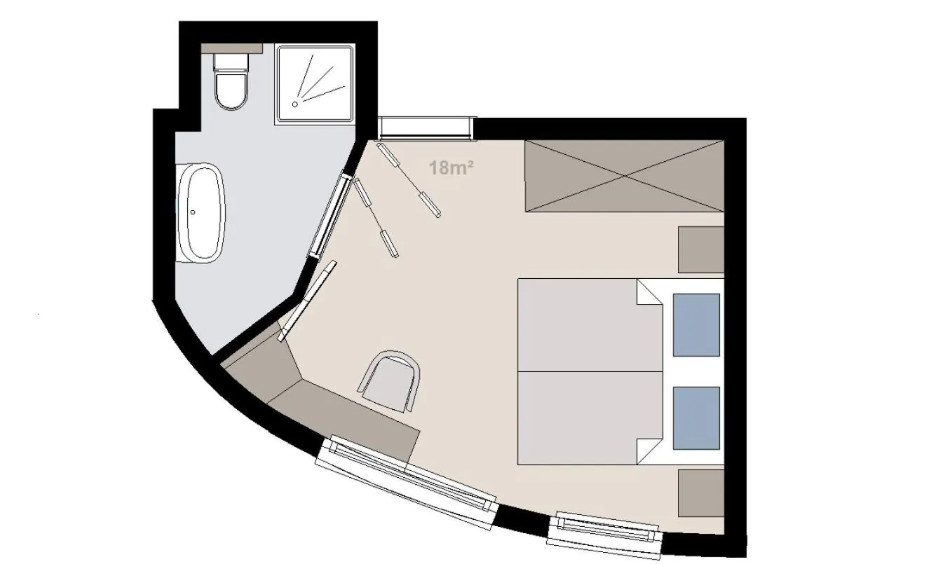 Photo of the whole room in Hotel Alpina