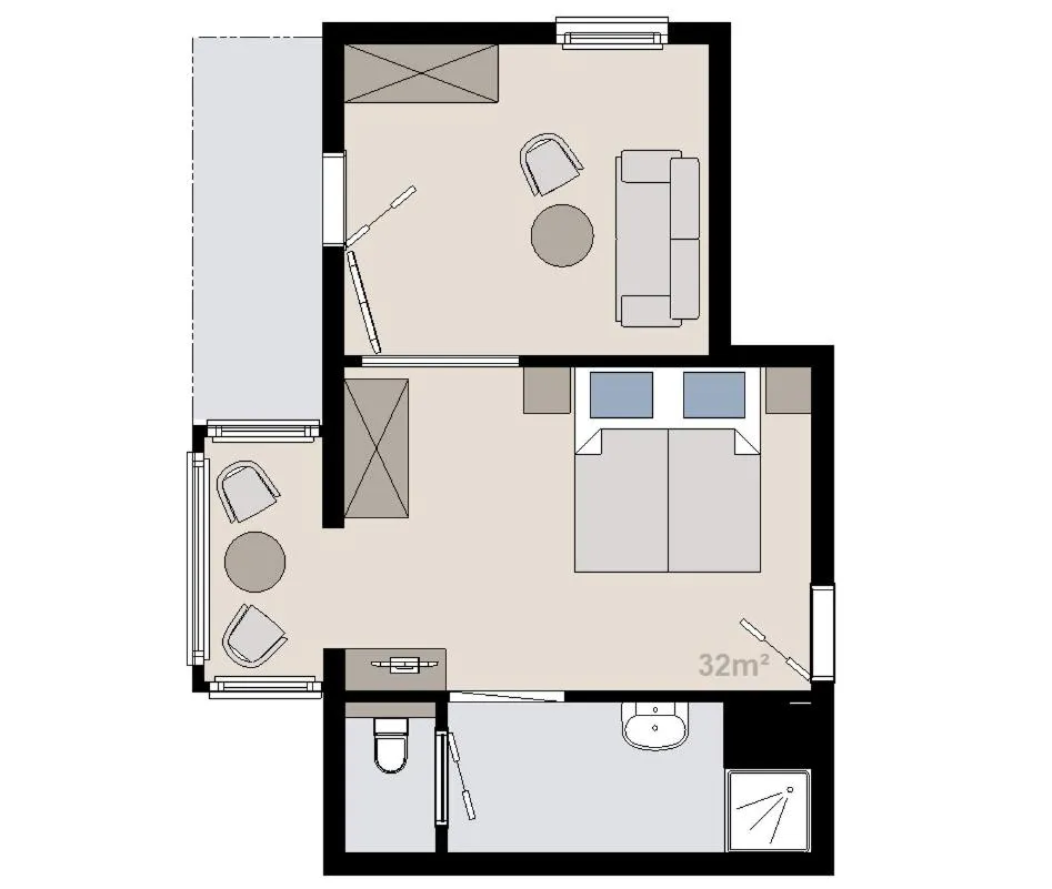 Photo of the whole room in Hotel Alpina