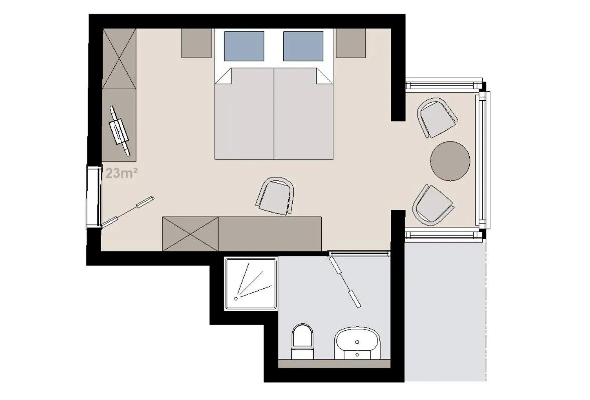 Photo of the whole room in Hotel Alpina