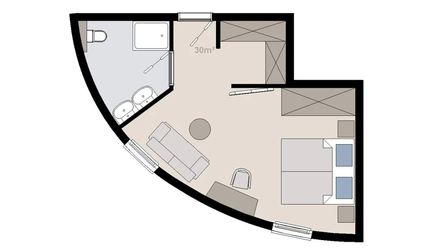 Photo of the whole room in Hotel Alpina