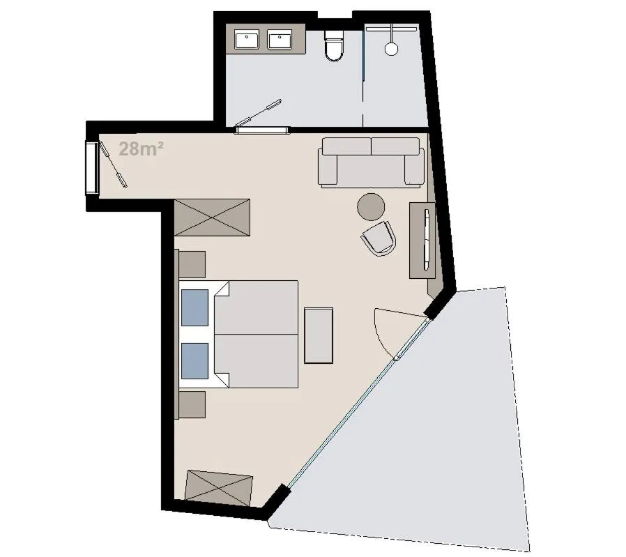 Photo of the whole room in Hotel Alpina