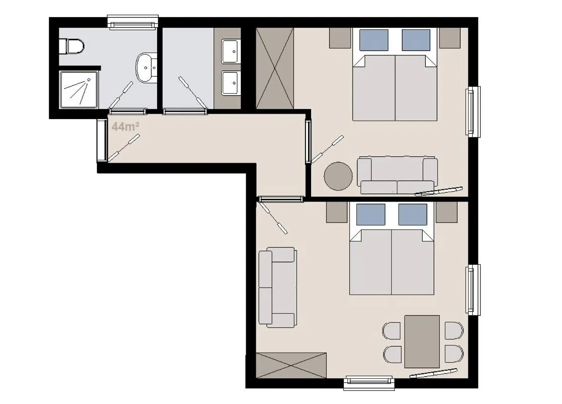 Photo of the whole room in Hotel Alpina