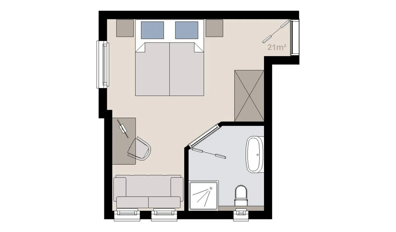 Photo of the whole room in Hotel Alpina