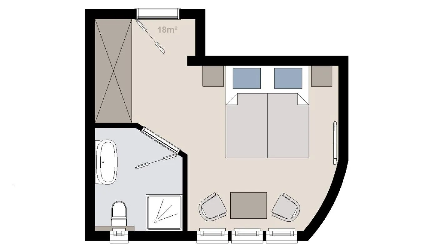 Photo of the whole room in Hotel Alpina