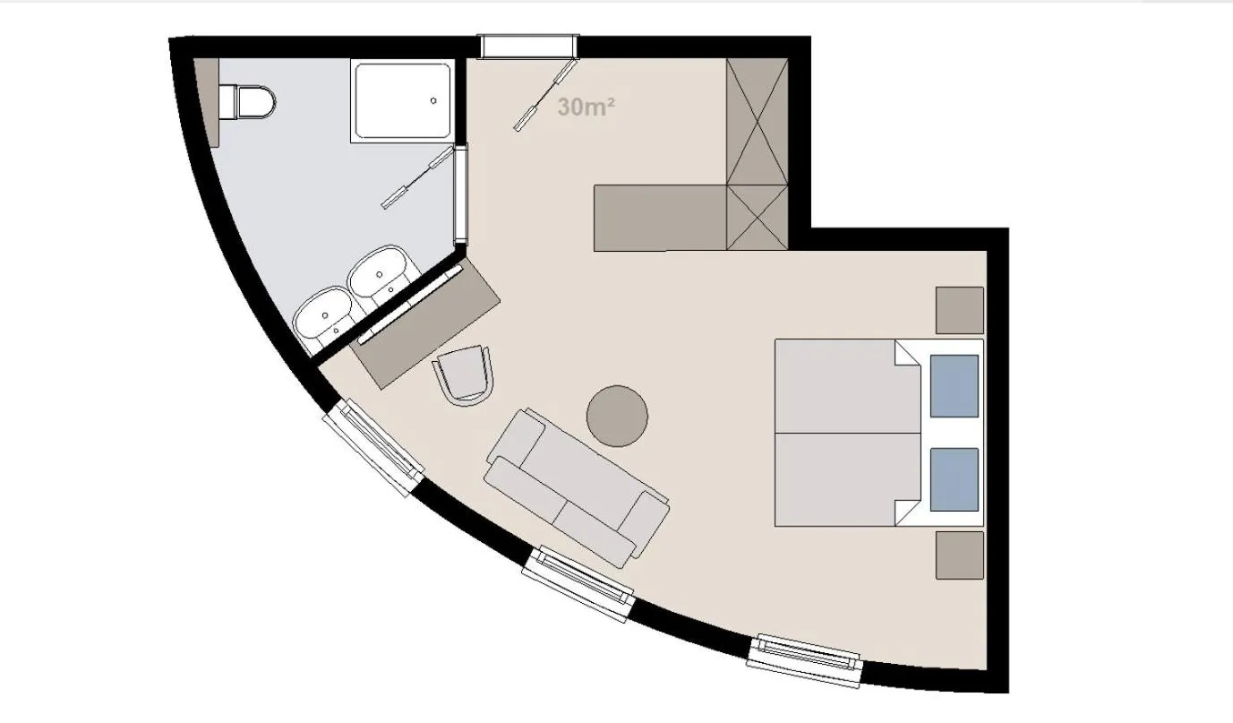 Photo of the whole room in Hotel Alpina