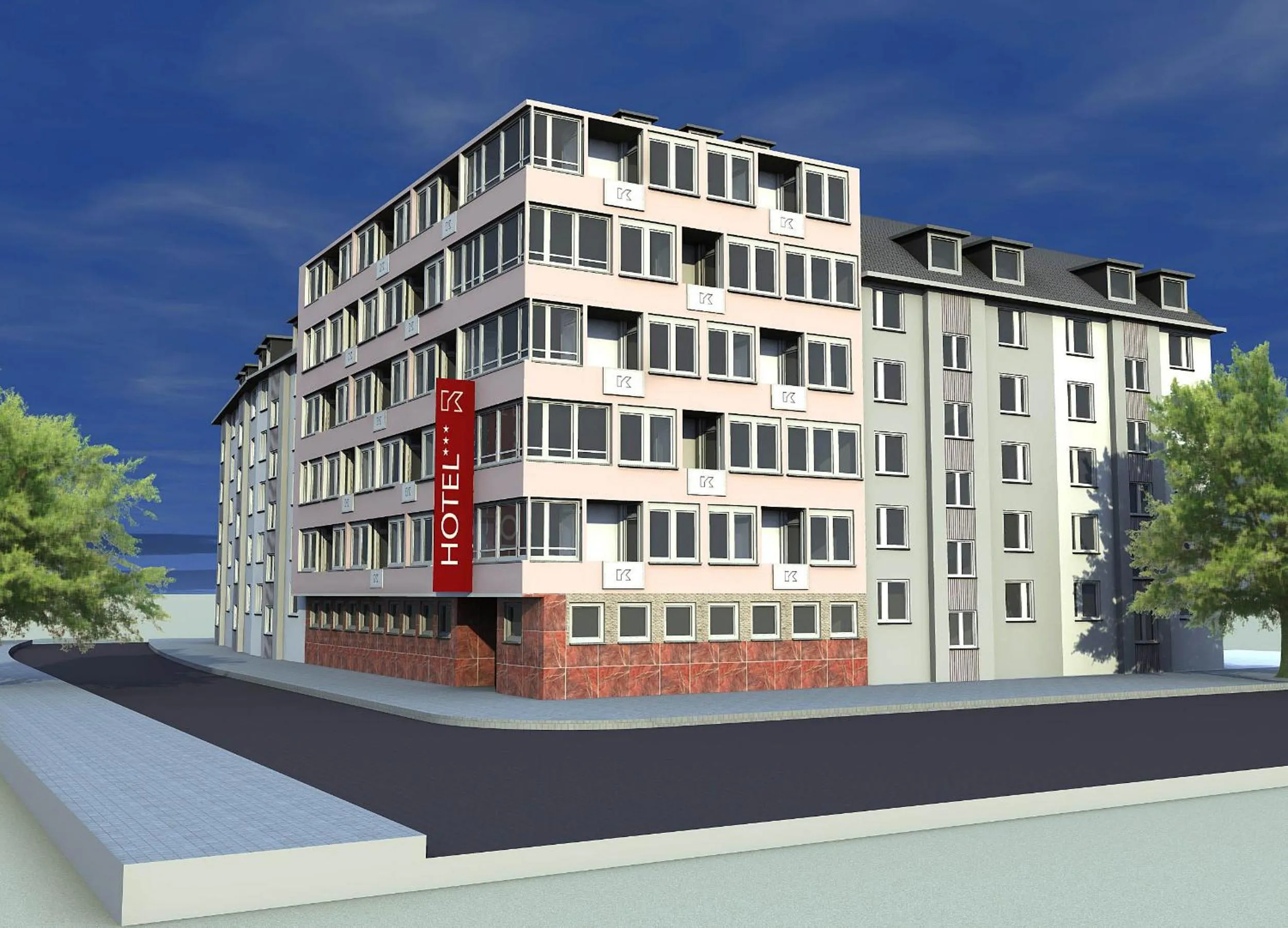 Facade/entrance in KEMPE Komfort Hotel