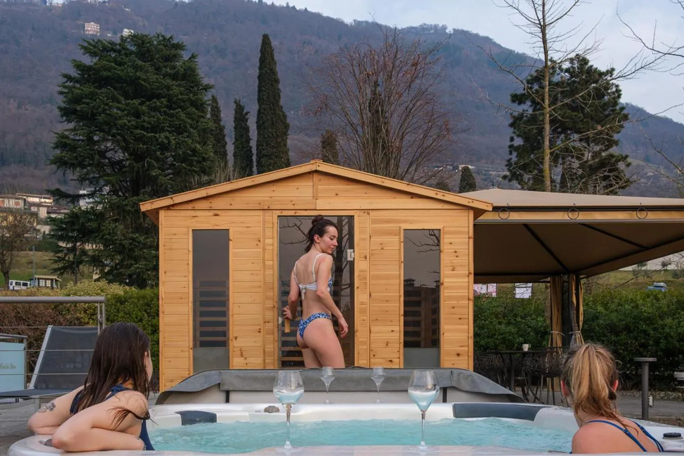 Sauna in Lake Hotel La Pieve