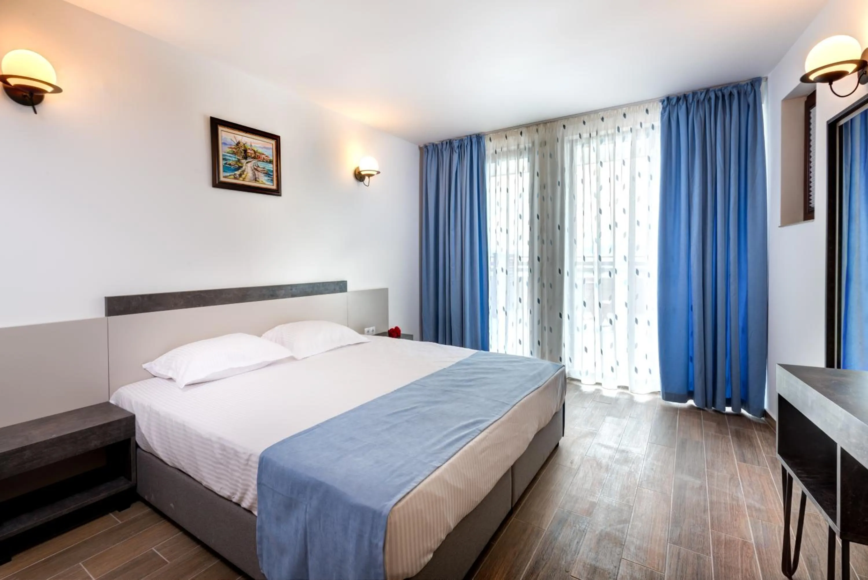 Bed in Panorama Blue Family Hotel and Free parking