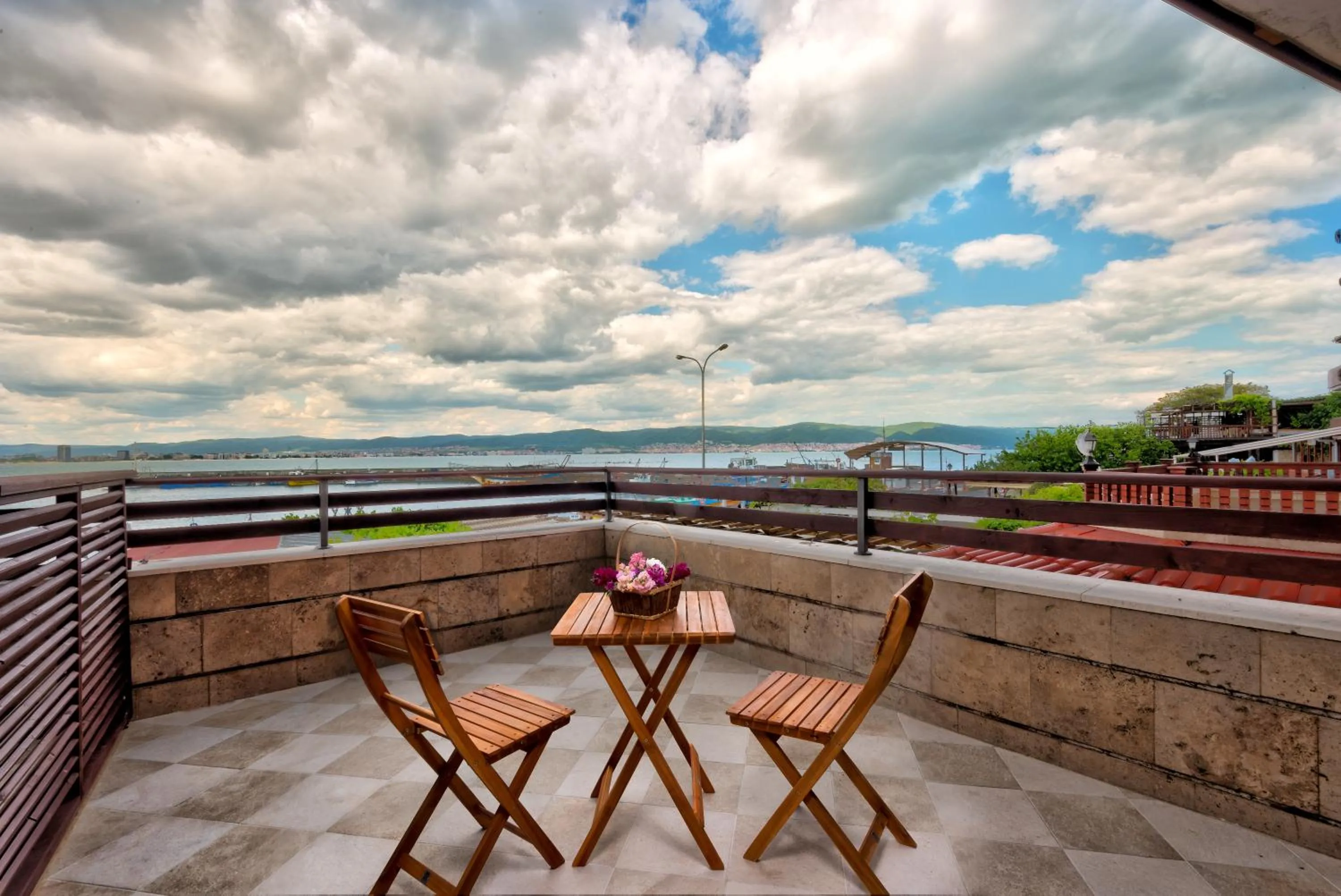 Balcony/Terrace in Panorama Blue Family Hotel and Free parking