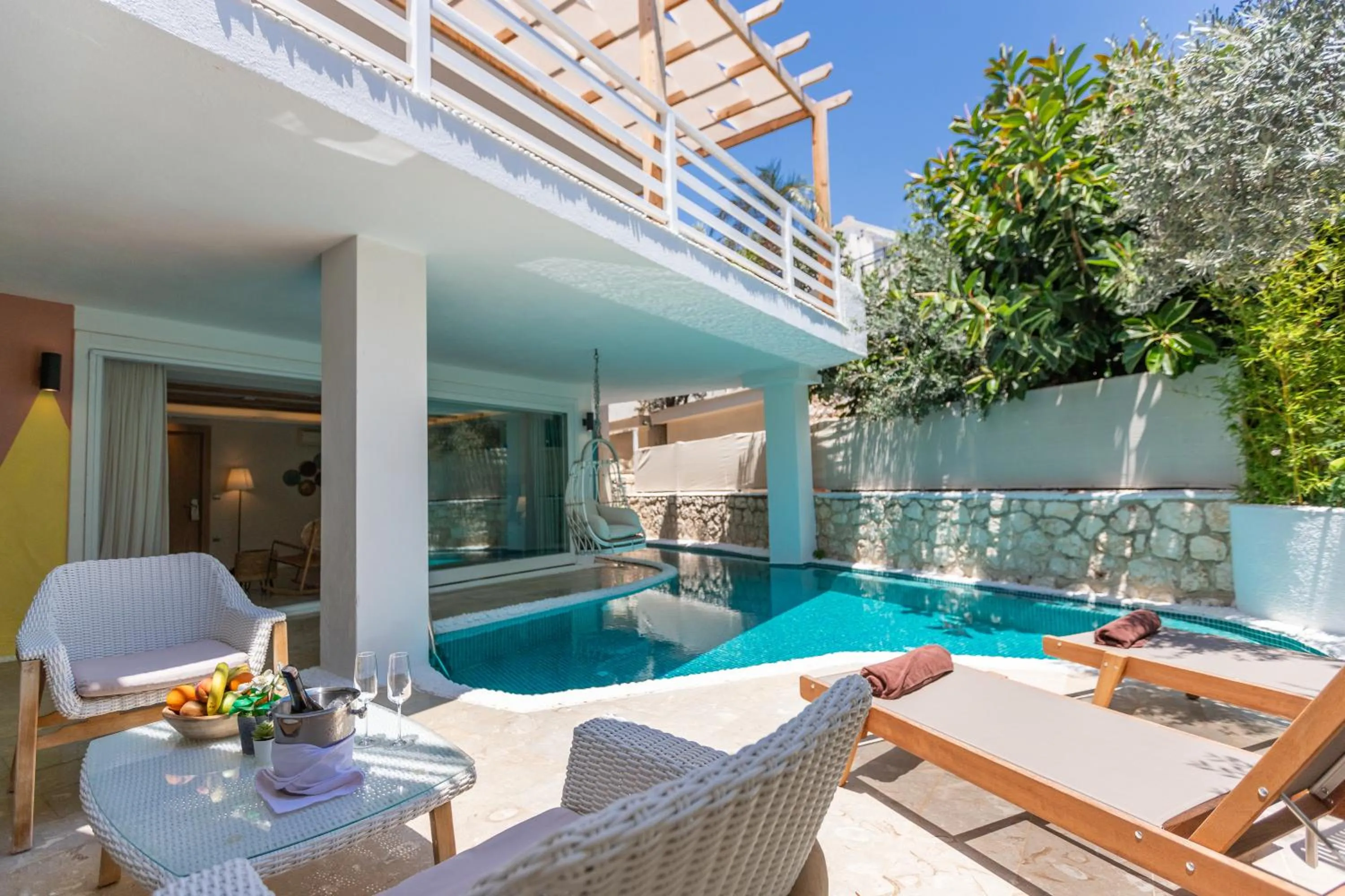 Pool view in Kalkan Saray Suites Hotel