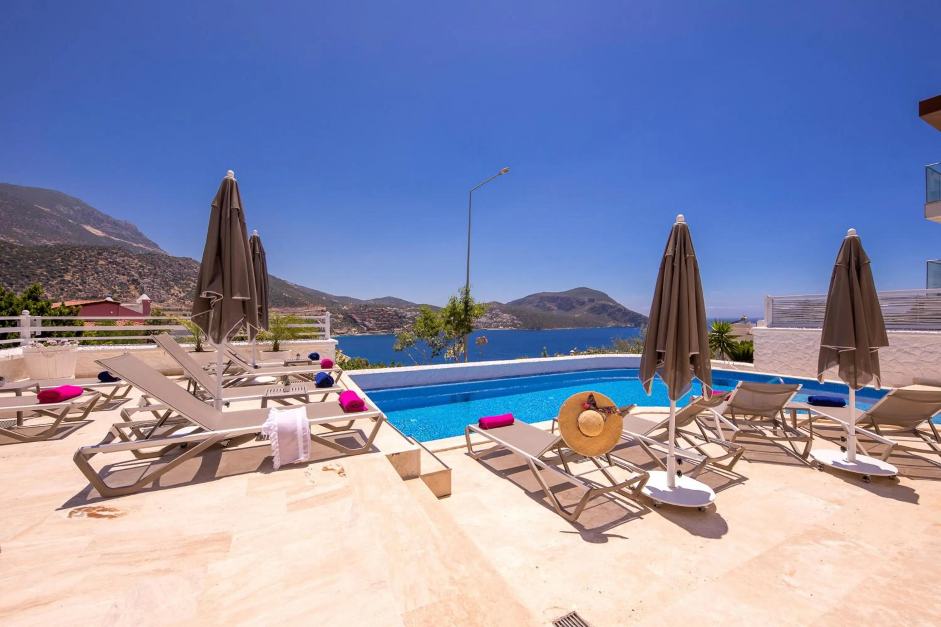 Pool view in Kalkan Saray Suites Hotel