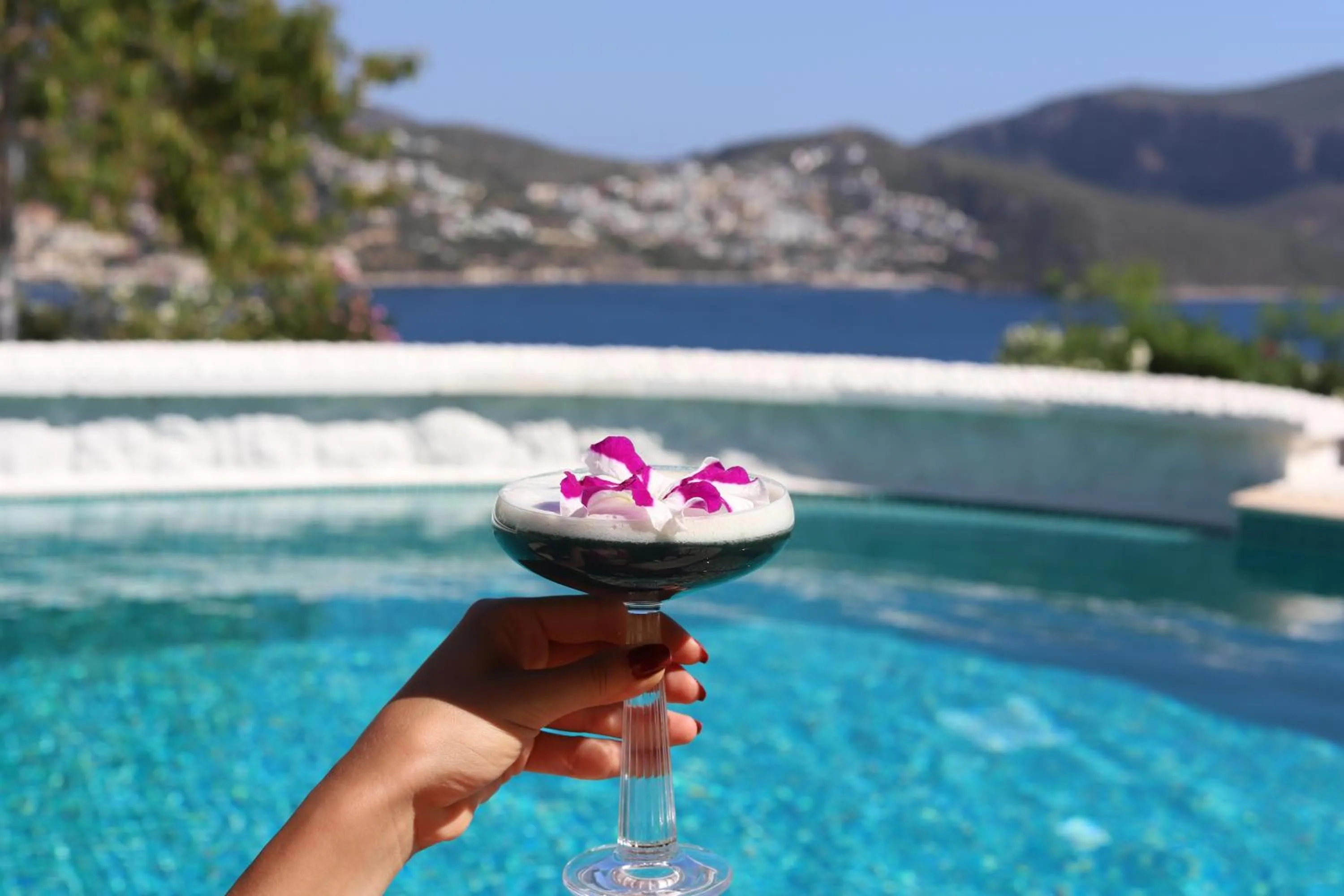 Pool view in Kalkan Saray Suites Hotel