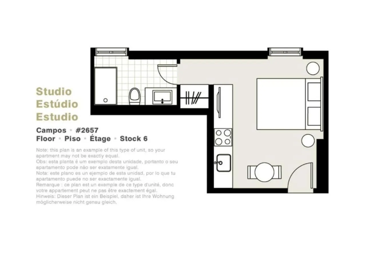 Floor plan in Lisbon Serviced Apartments - Campos
