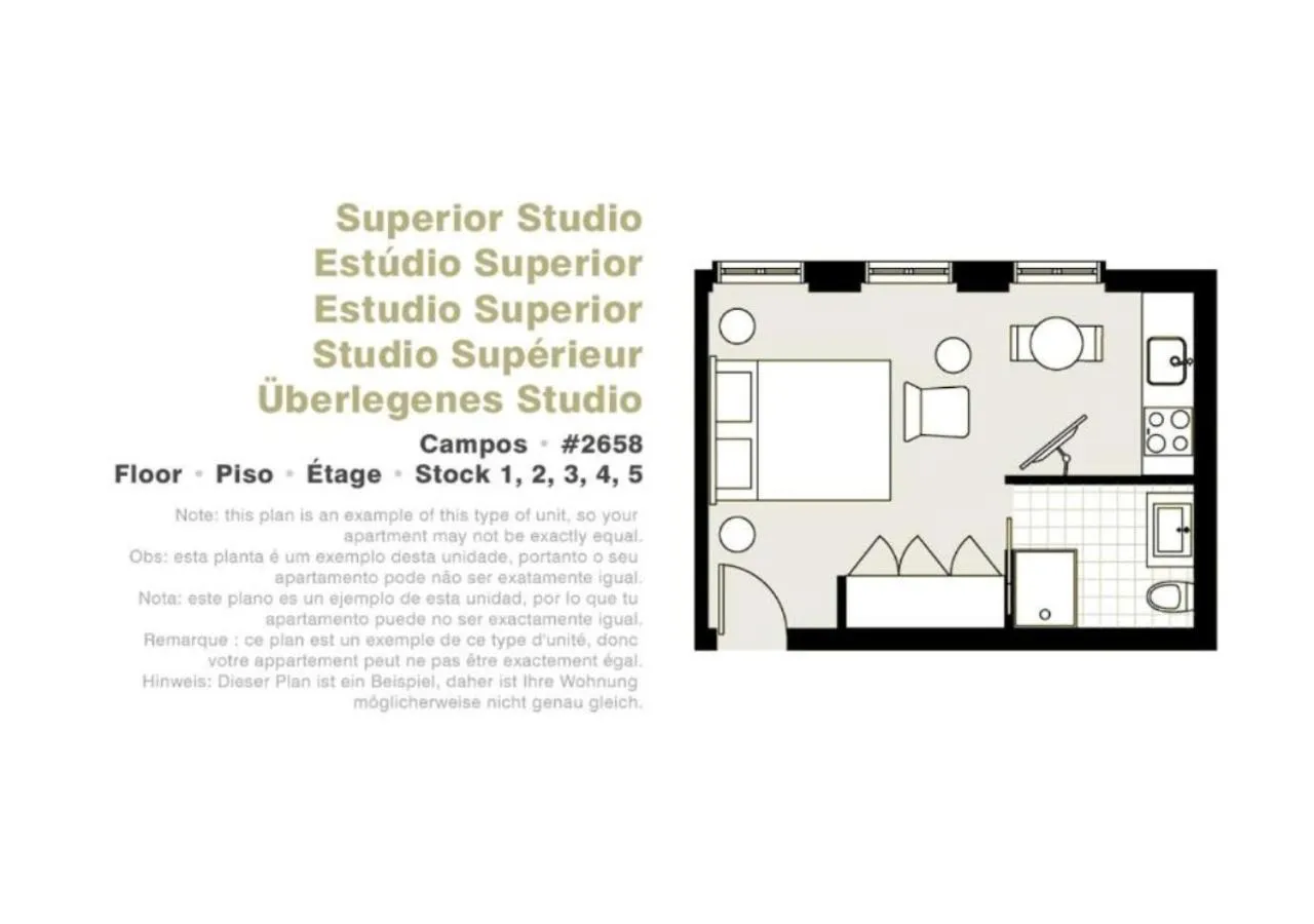 Floor plan in Lisbon Serviced Apartments - Campos