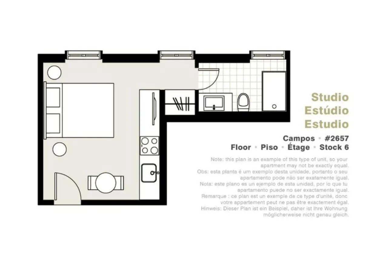 Floor plan in Lisbon Serviced Apartments - Campos
