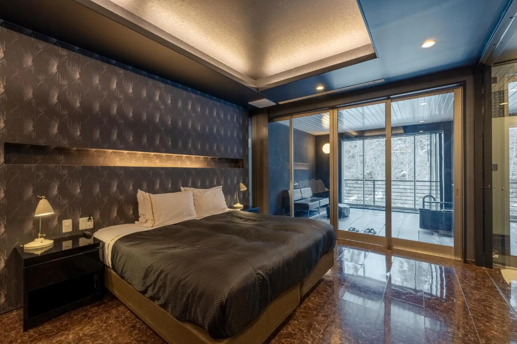 Bed in Namari Onsen Kokoro No Toki Jusangatsu