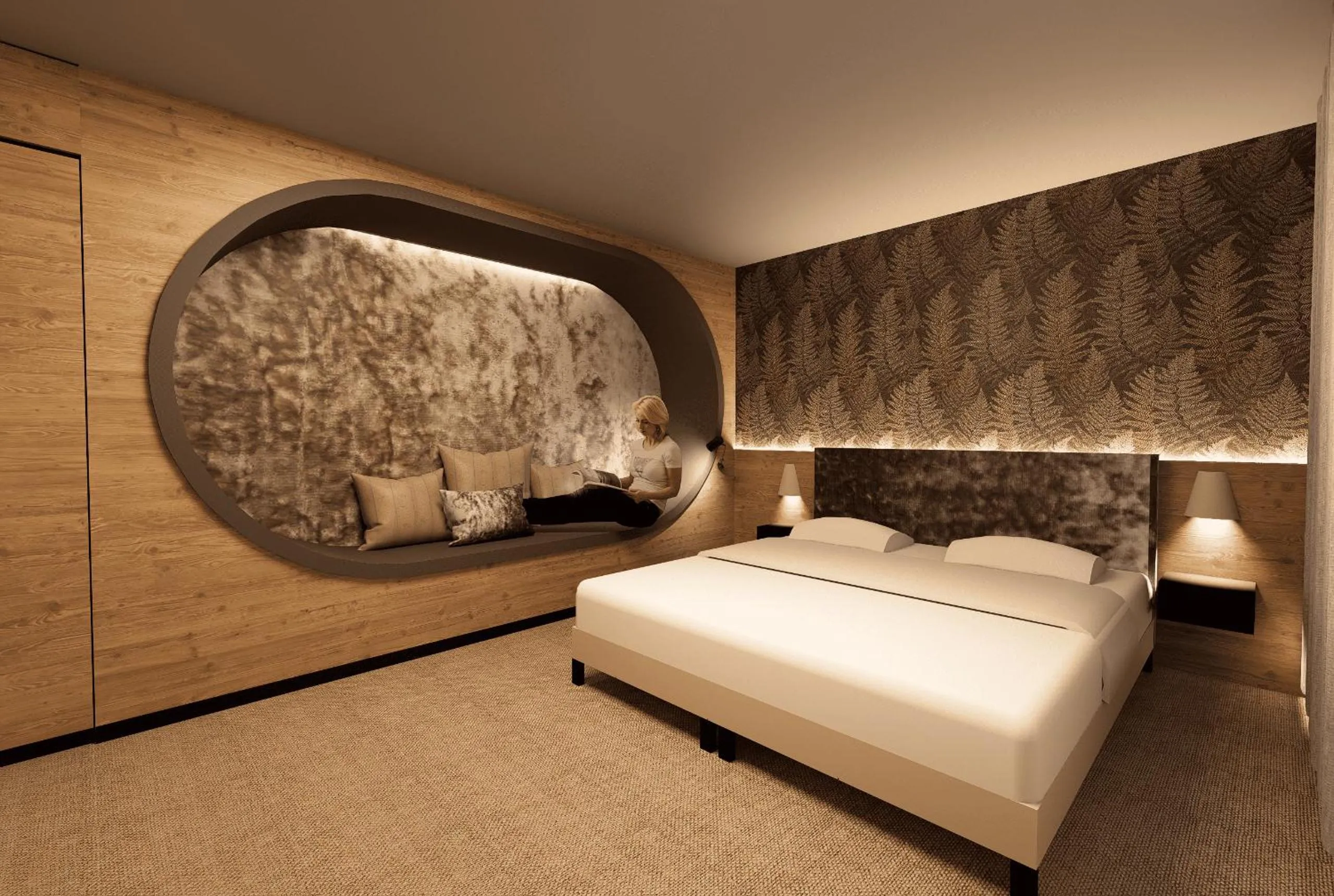 Bed in Hotel Waldmühle