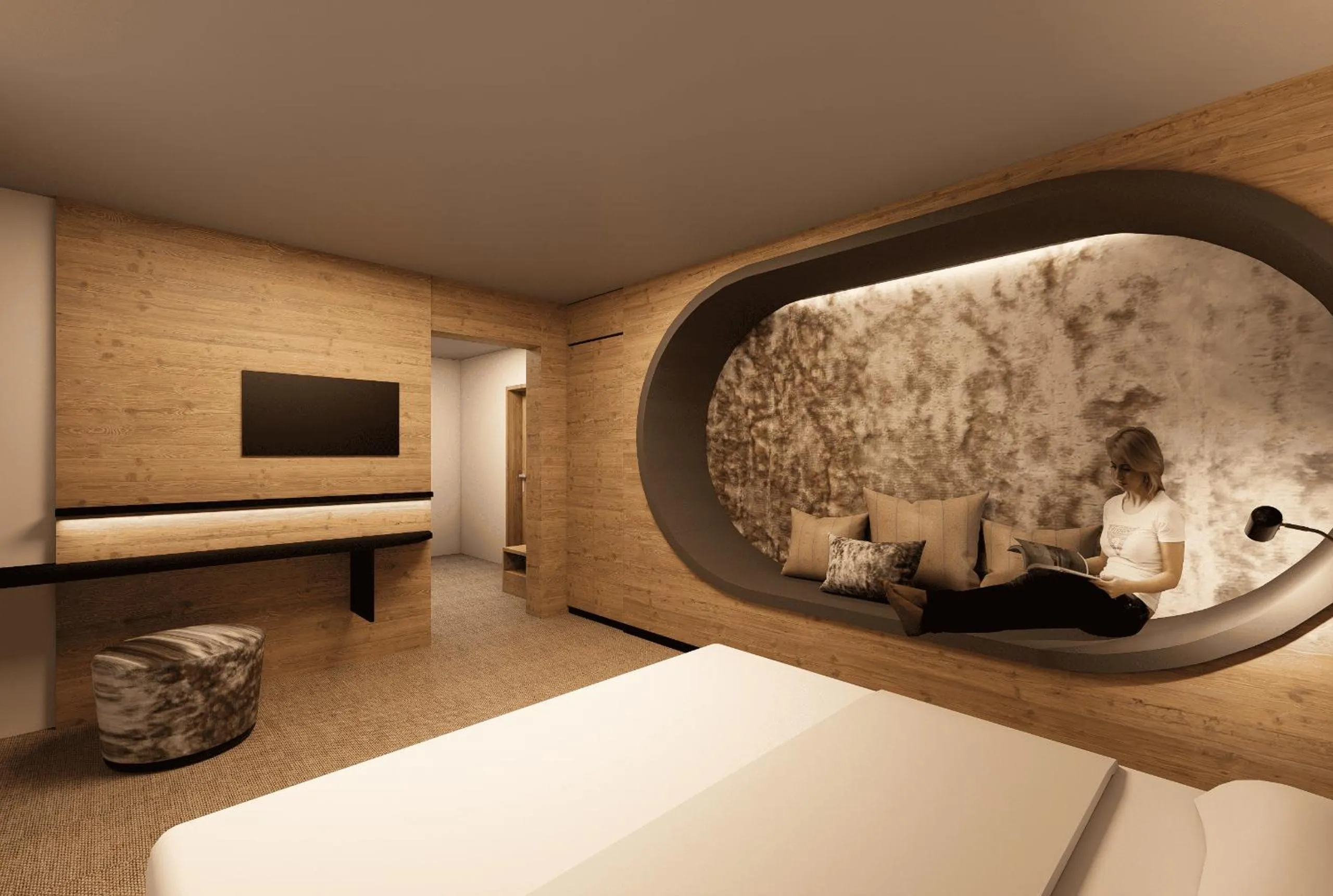 Bed in Hotel Waldmühle