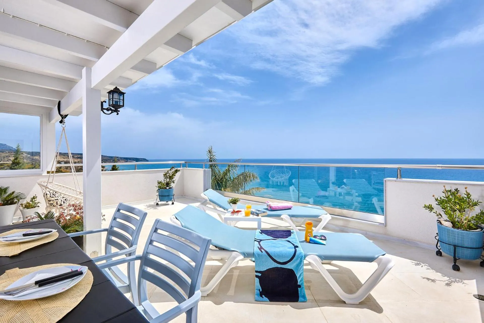 Balcony/Terrace in Breathtaking sea view flat in south Crete