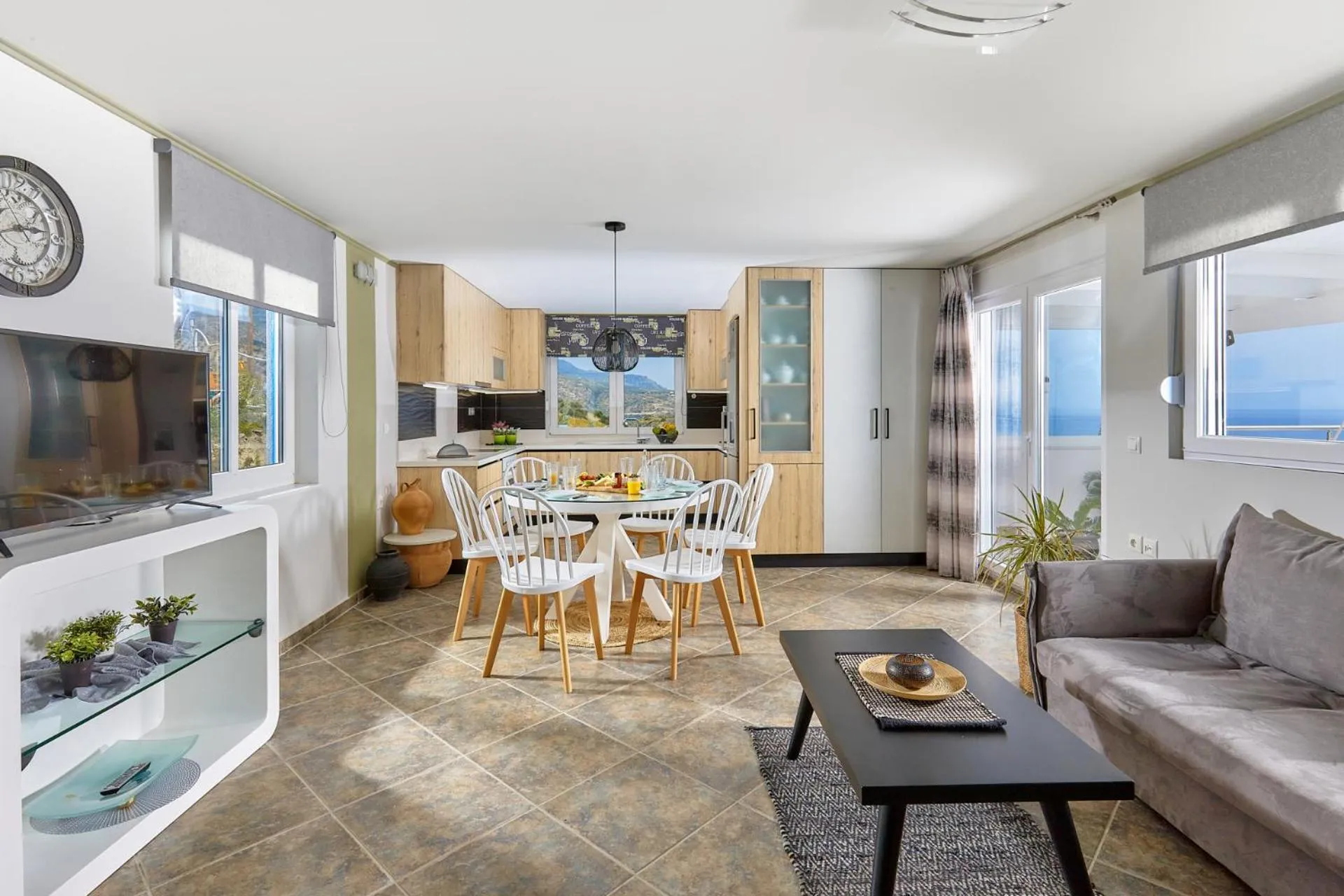 Seating area in Breathtaking sea view flat in south Crete