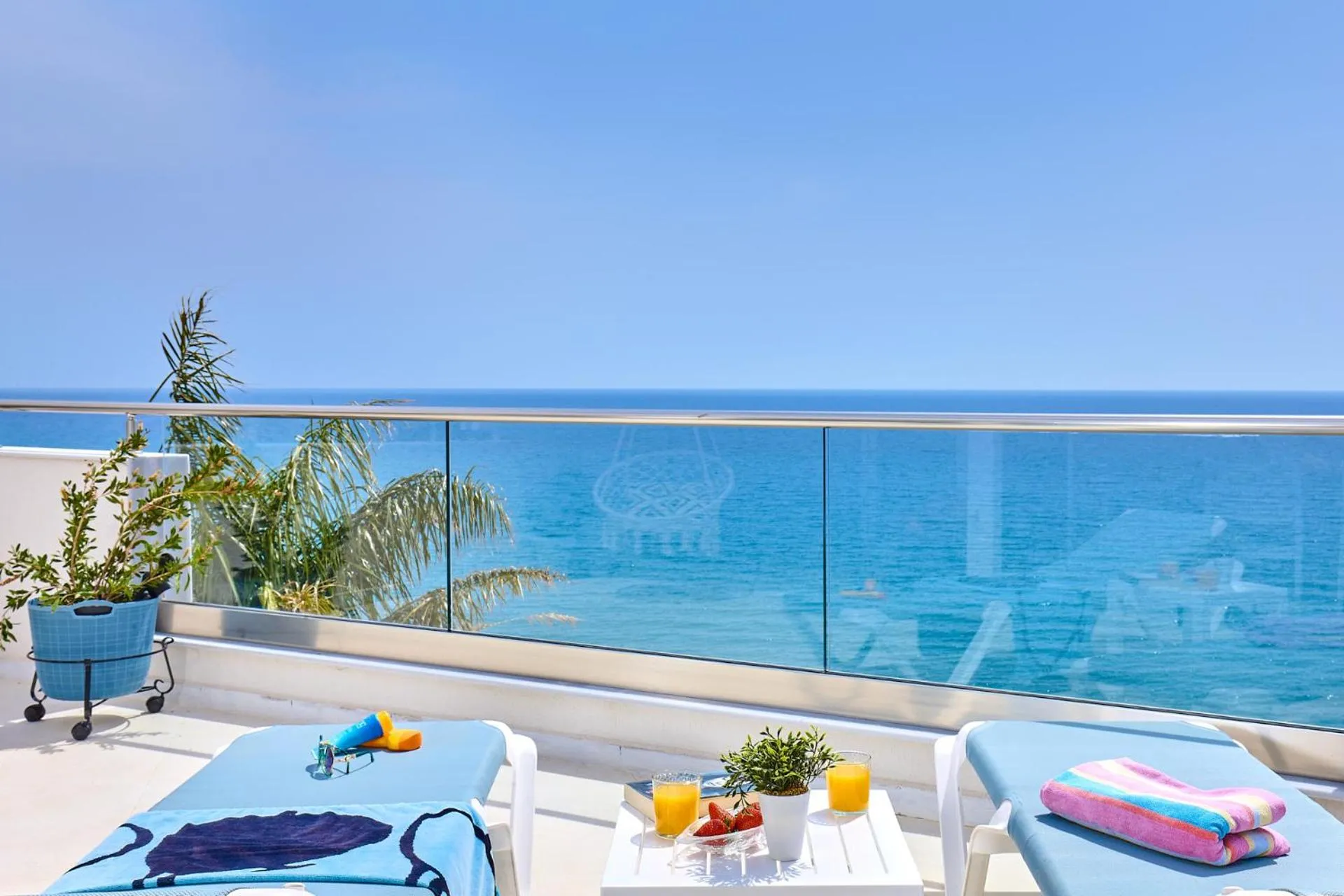 Balcony/Terrace in Breathtaking sea view flat in south Crete