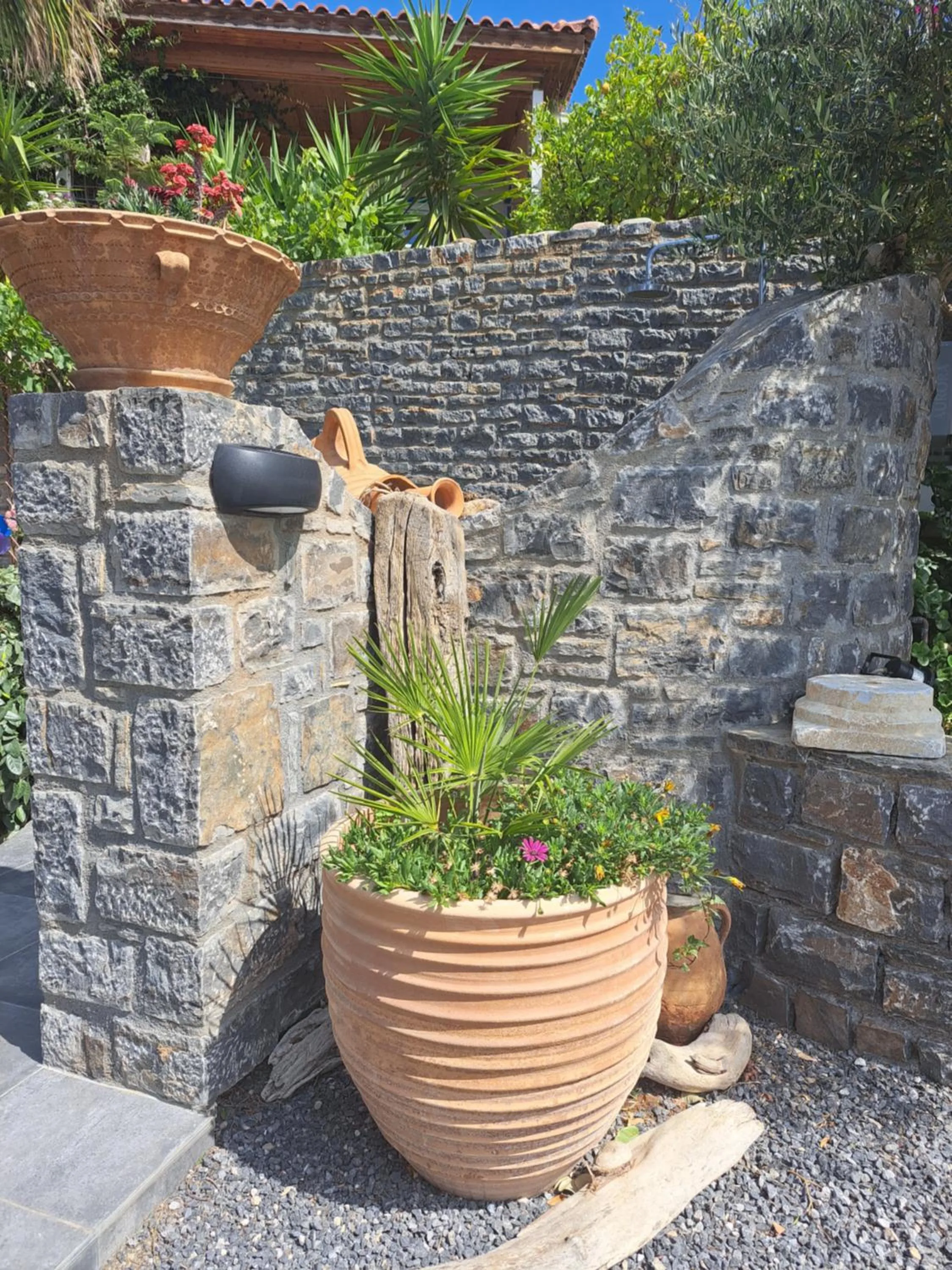 Garden in Breathtaking sea view flat in south Crete