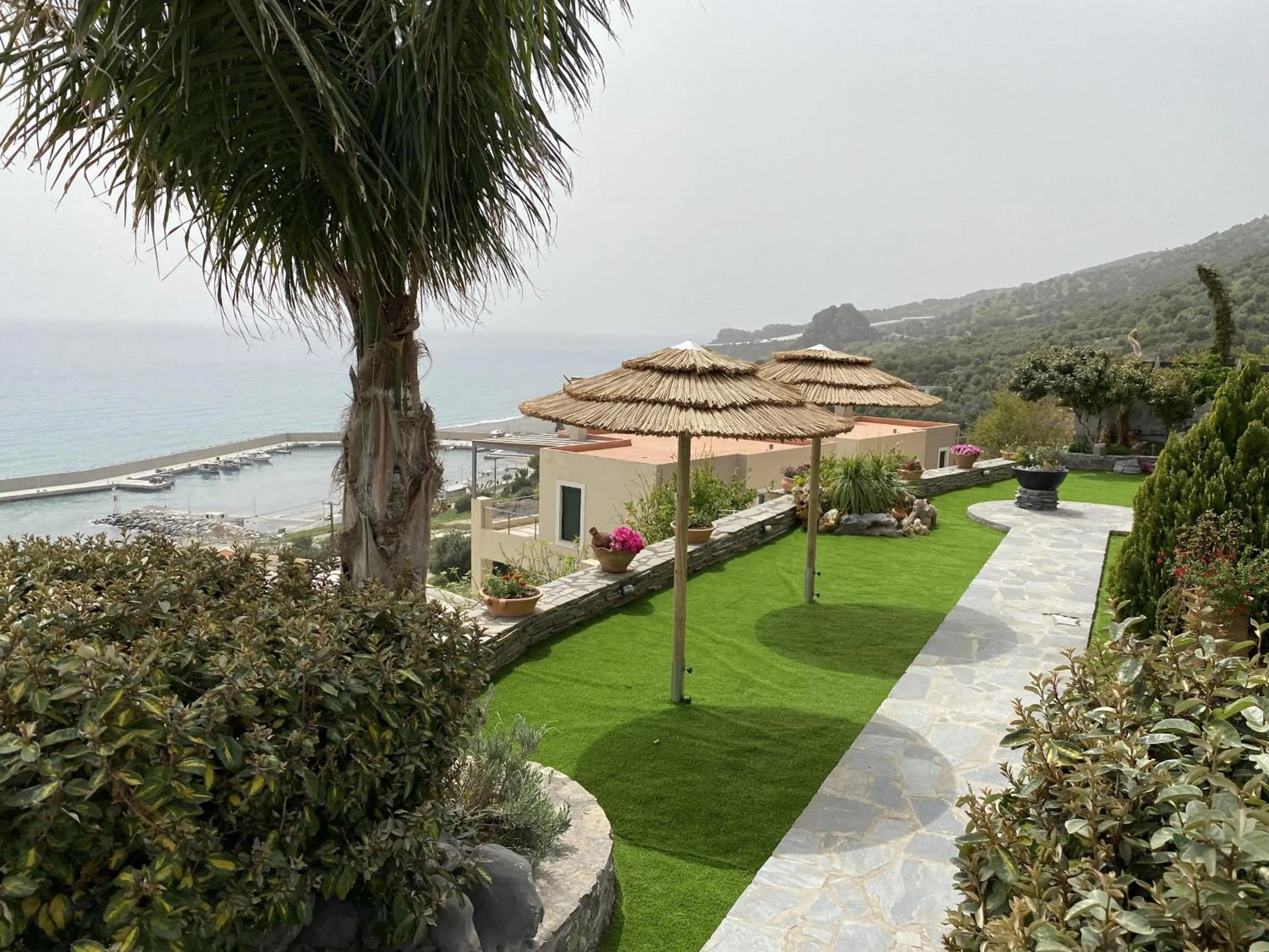 Garden in Breathtaking sea view flat in south Crete