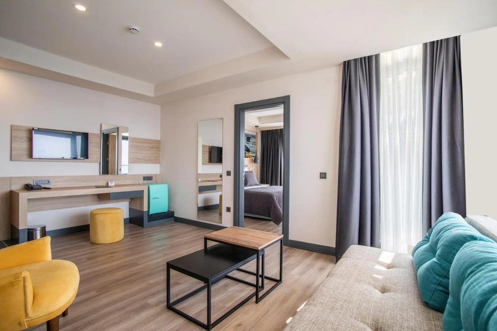 Living room, Bed in MAIA Luxury Beach Hotel & Spa