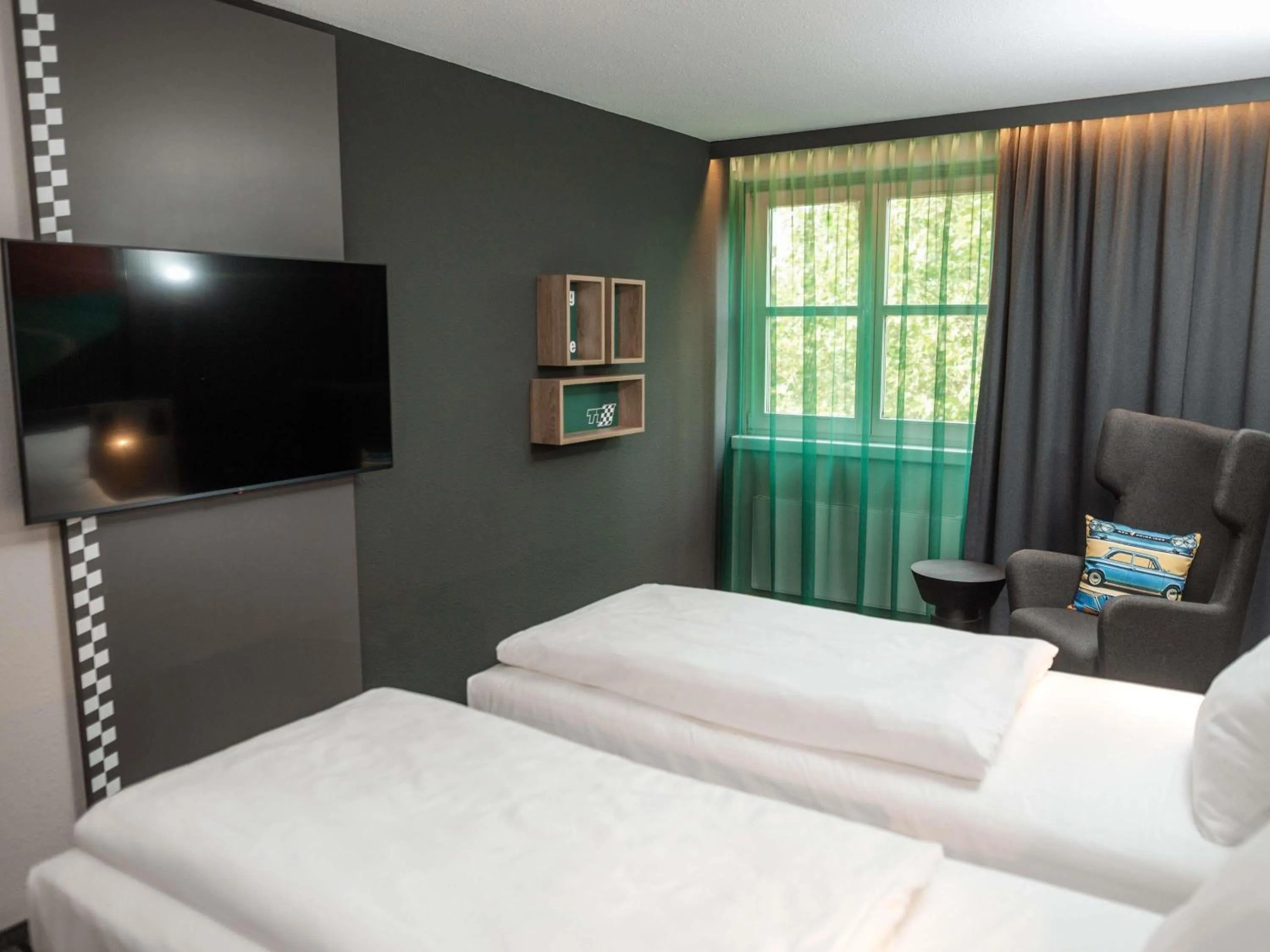 Bedroom, Bed in ibis Styles Neckarsulm