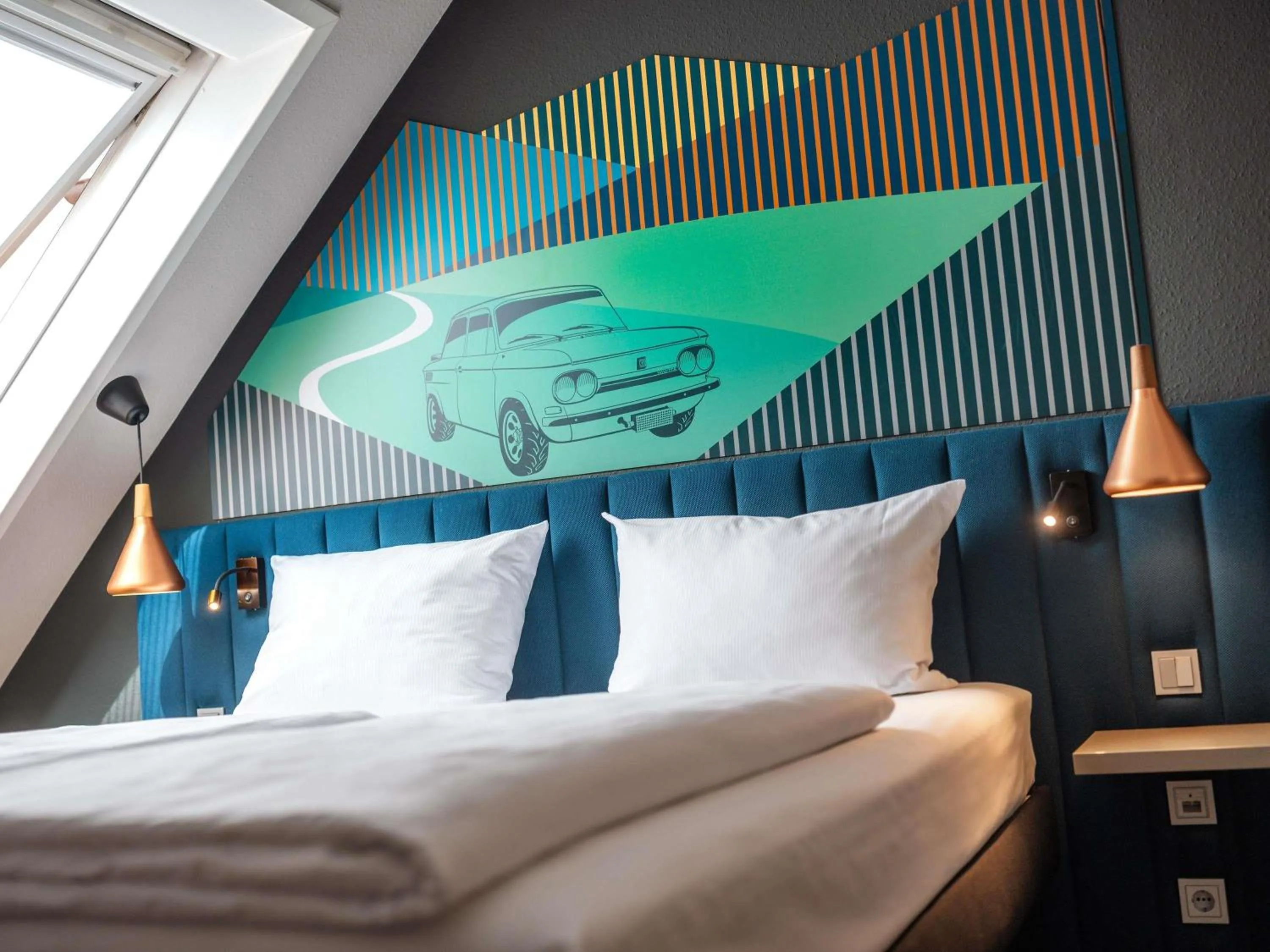 Bedroom, Bed in ibis Styles Neckarsulm