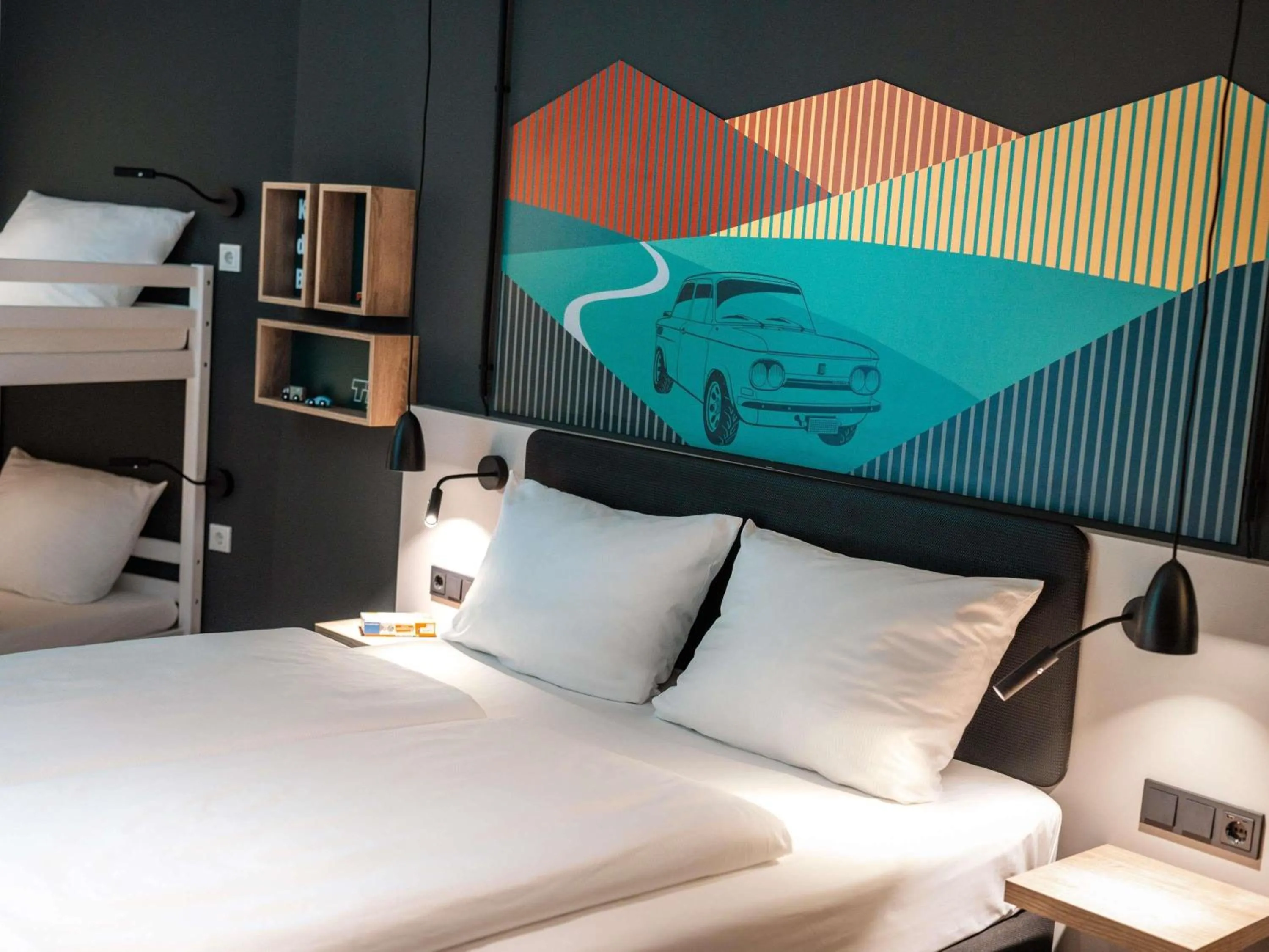 Bedroom, Bed in ibis Styles Neckarsulm