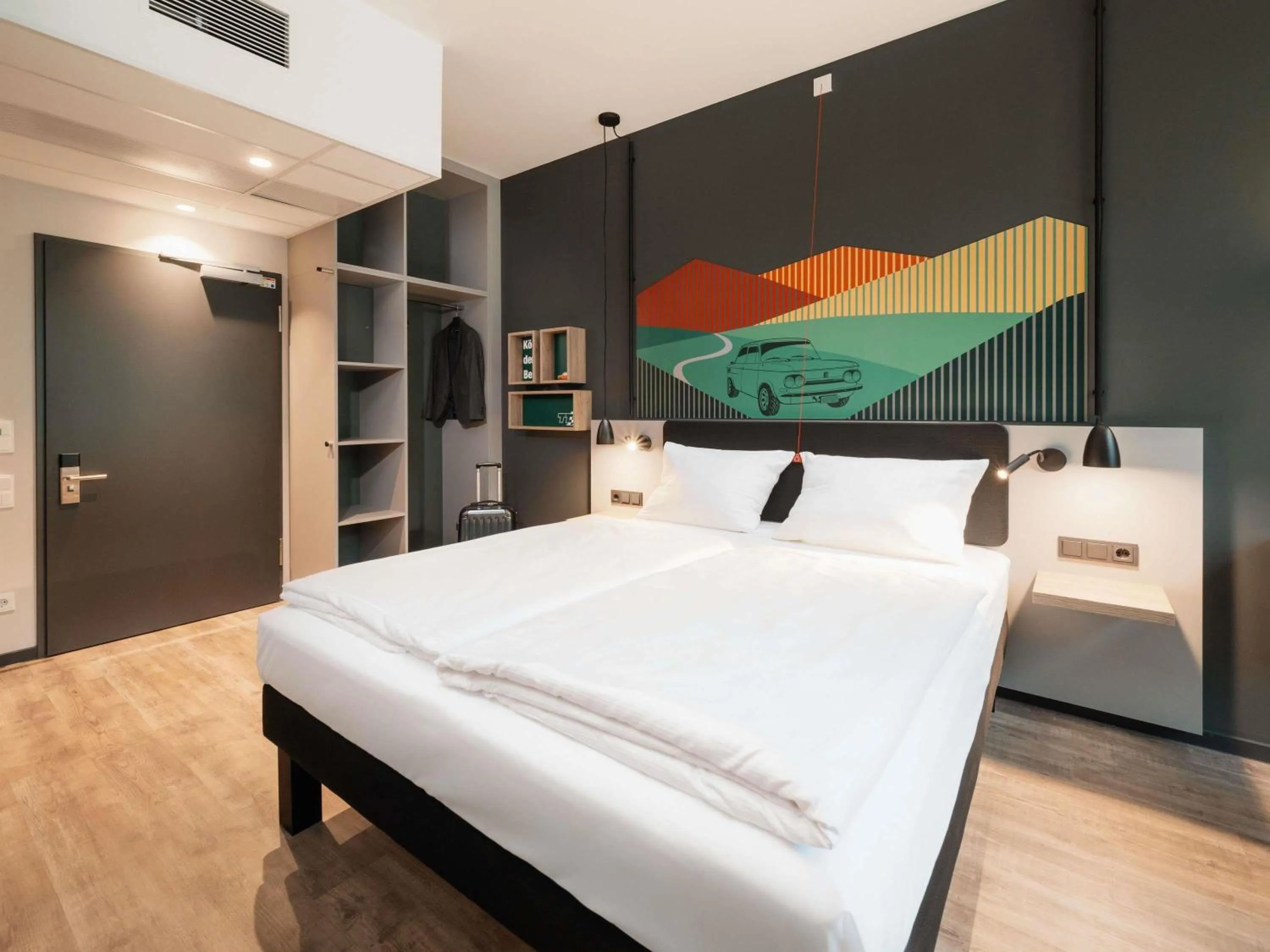 Bedroom, Bed in ibis Styles Neckarsulm