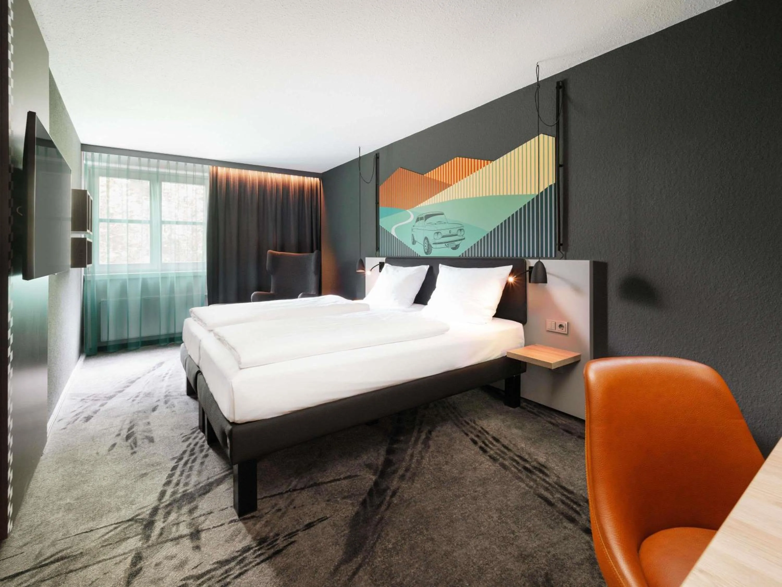 Bedroom, Bed in ibis Styles Neckarsulm