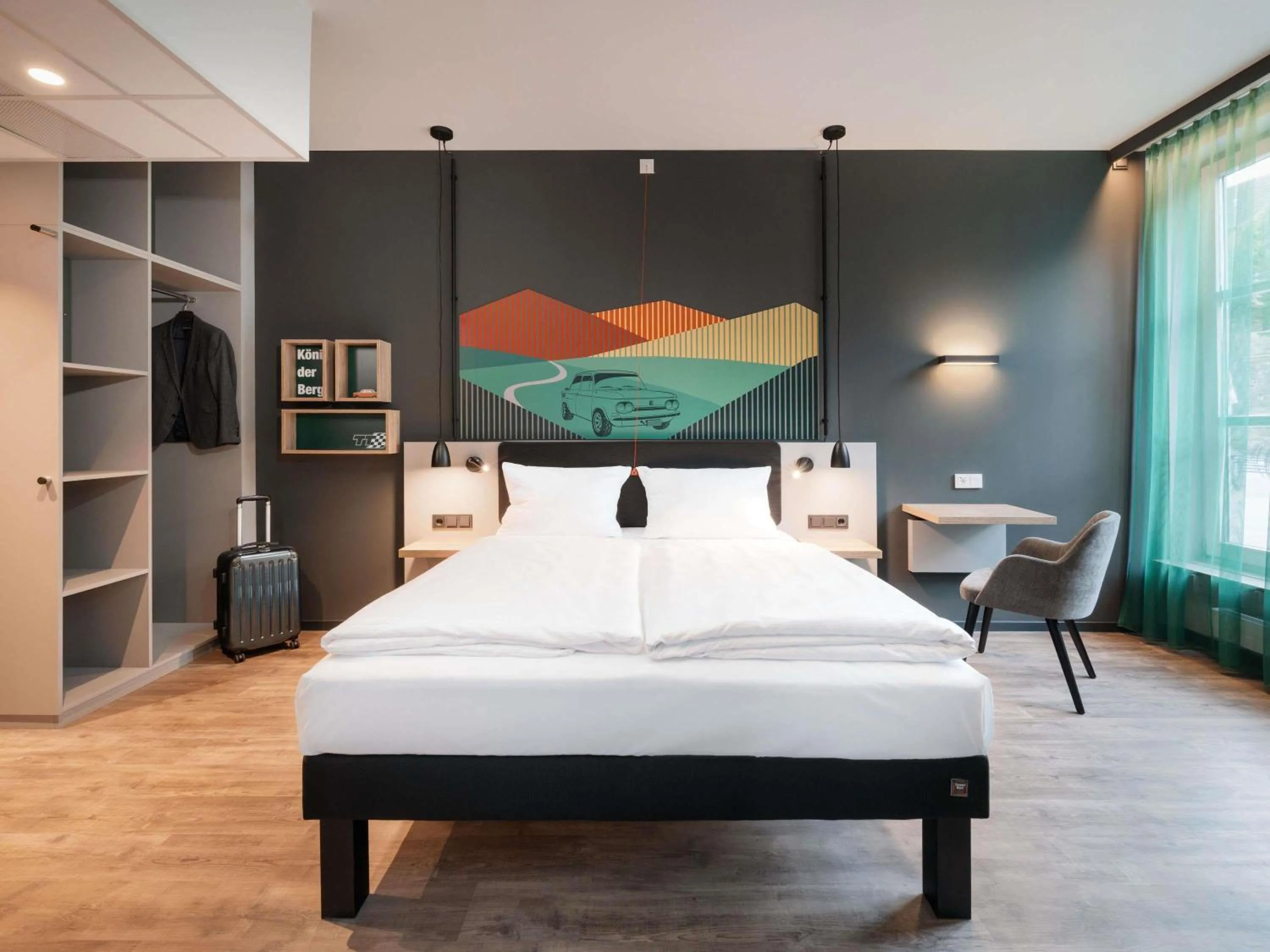 Bedroom, Bed in ibis Styles Neckarsulm