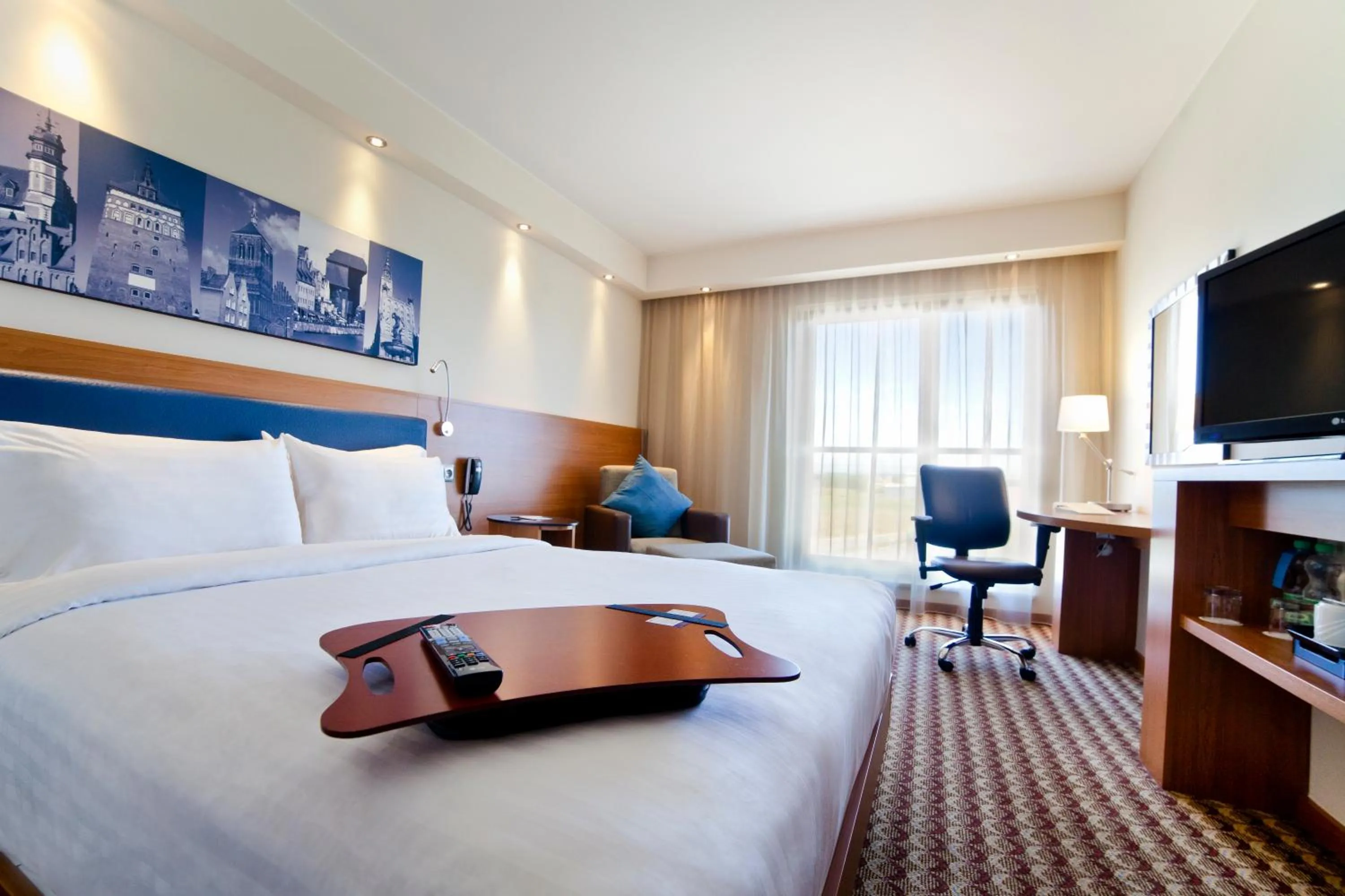 View (from property/room), Bed in Hampton by Hilton Gdansk Airport