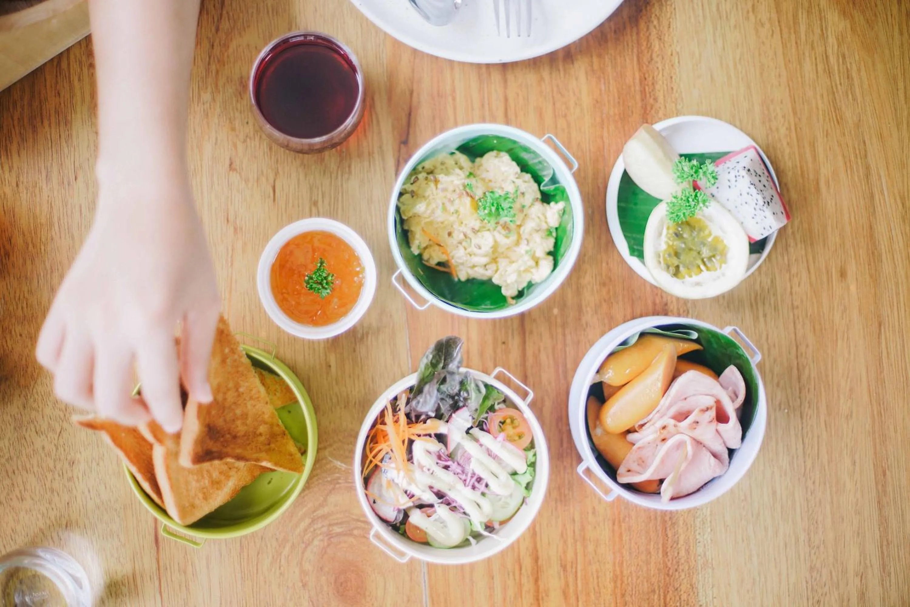 Breakfast in Small Town Hostel