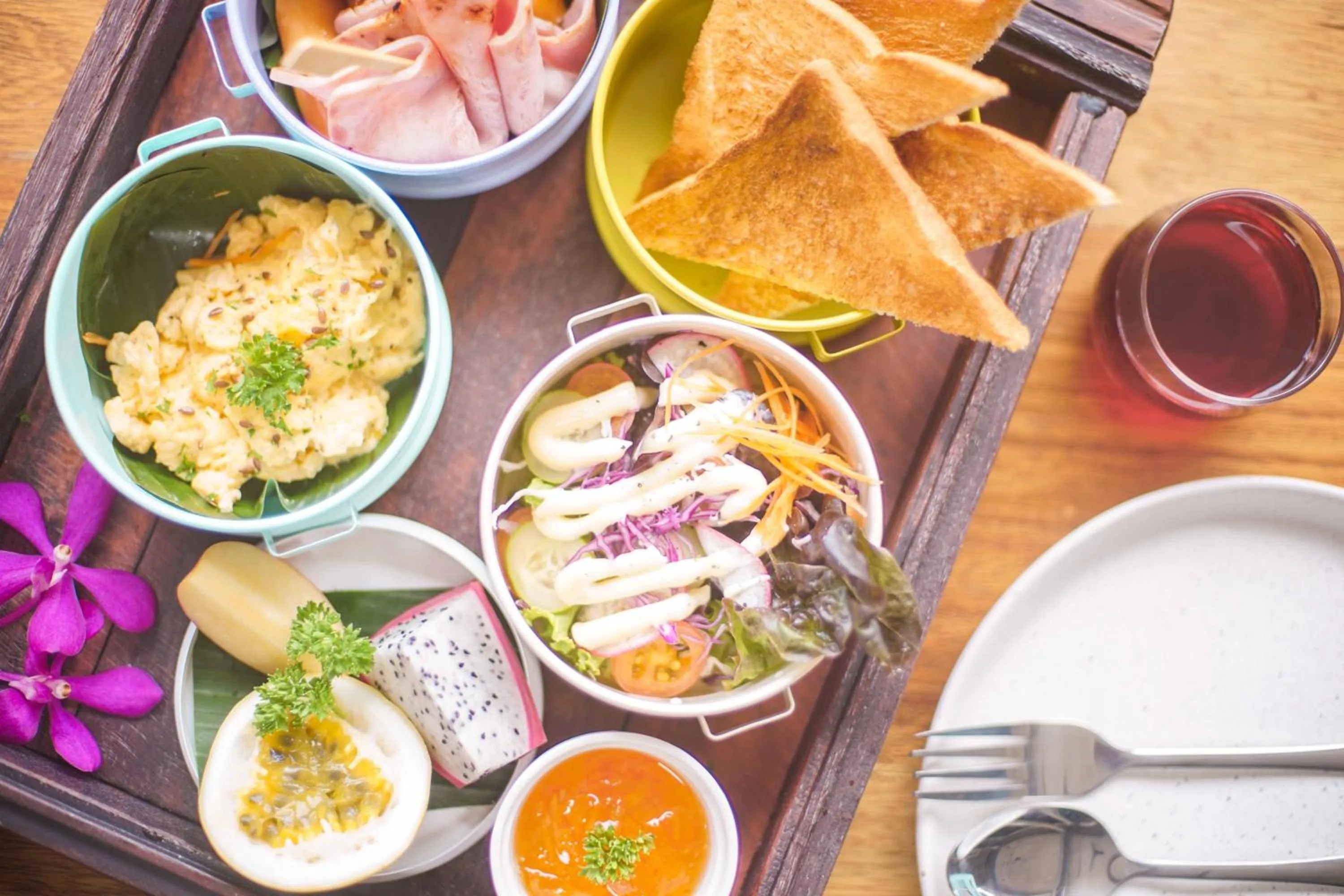 Breakfast in Small Town Hostel